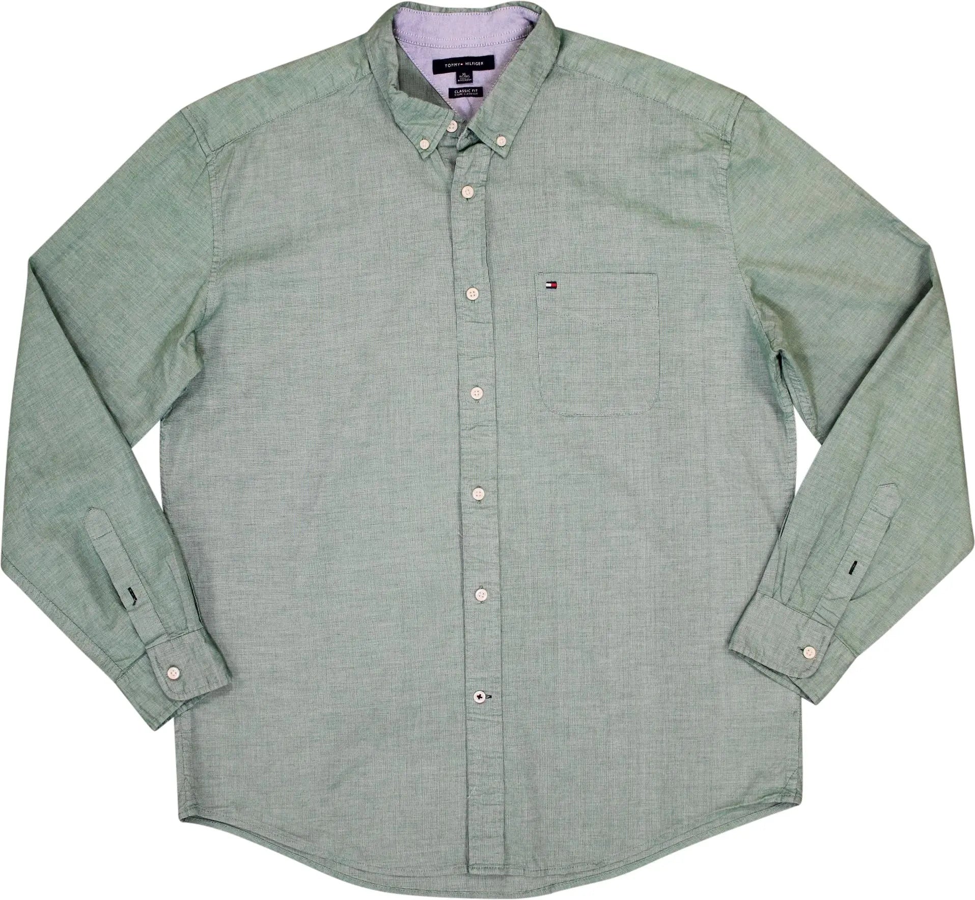 Tommy Hilfiger - Green Shirt by Tommy Hilfiger- ThriftTale.com - Vintage and second handclothing