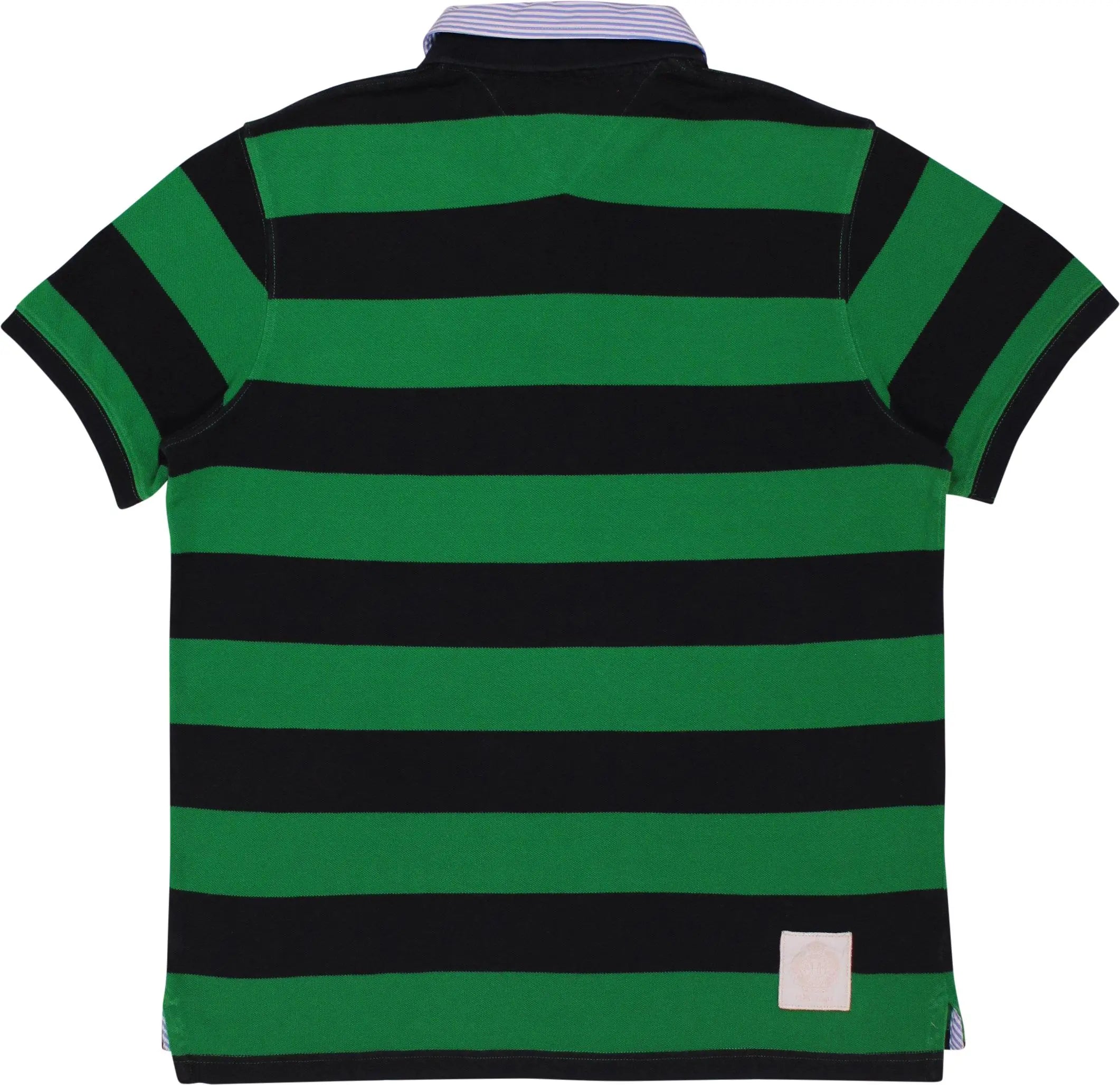 Tommy Hilfiger - Green Striped Polo Shirt by Tommy Hilfiger- ThriftTale.com - Vintage and second handclothing