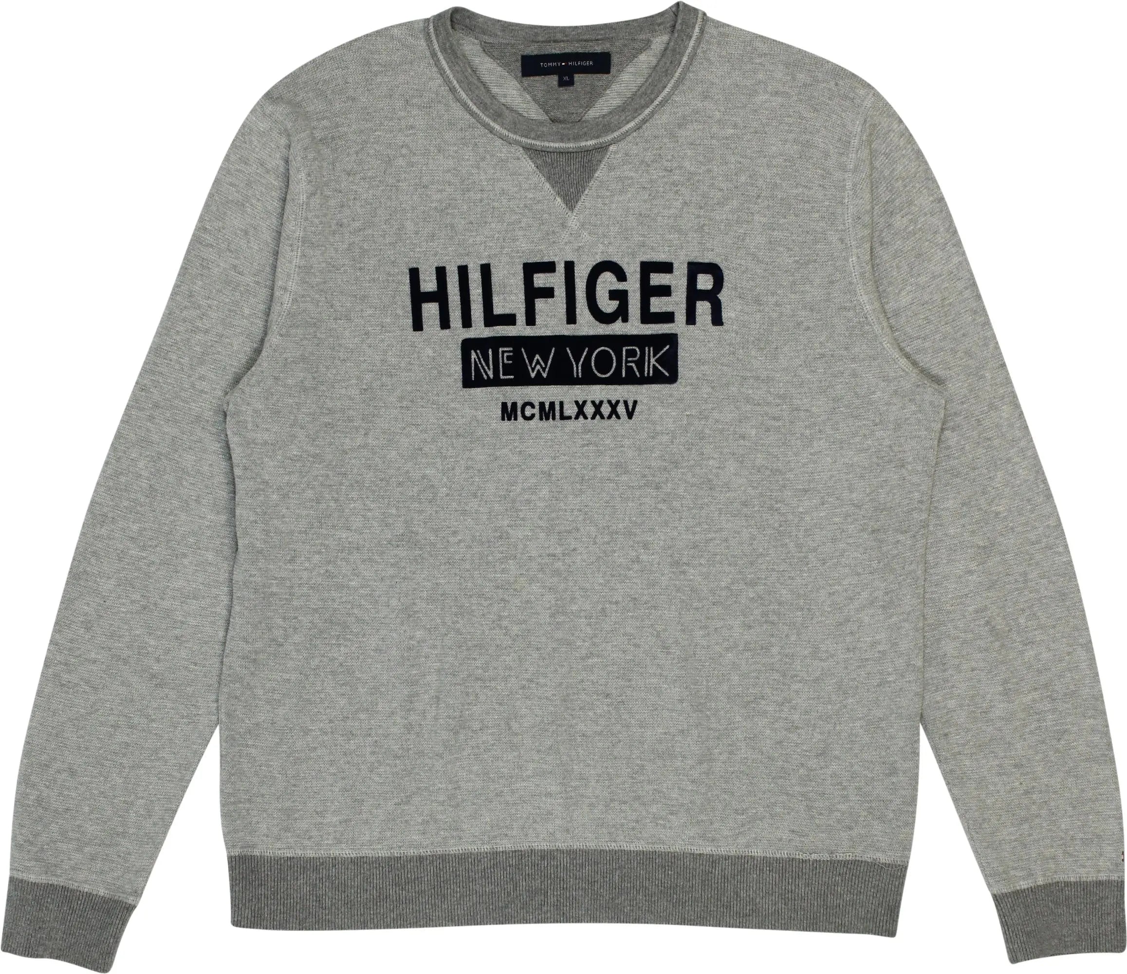Tommy Hilfiger - Grey Knitted Jumper- ThriftTale.com - Vintage and second handclothing