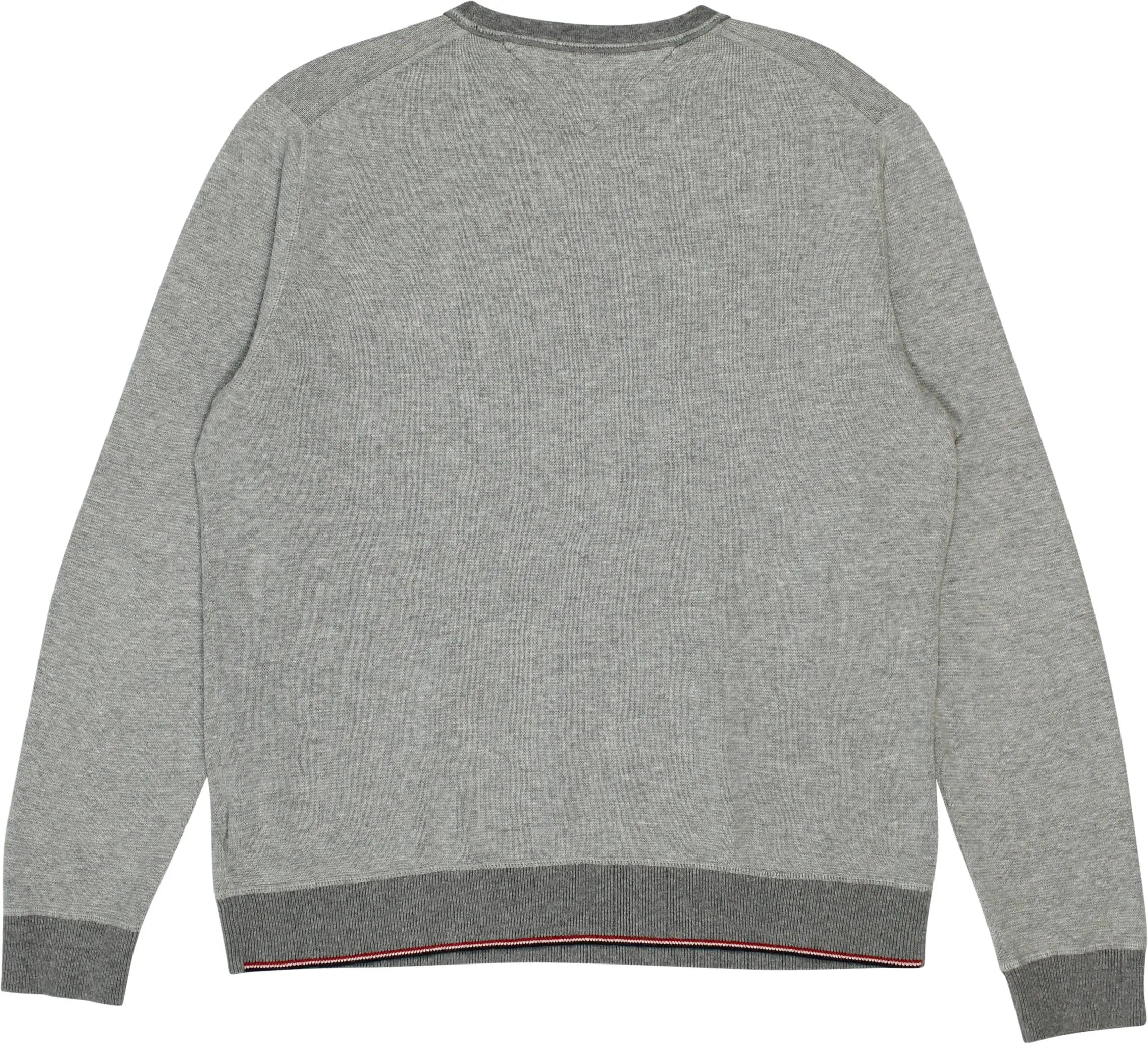 Tommy Hilfiger - Grey Knitted Jumper- ThriftTale.com - Vintage and second handclothing