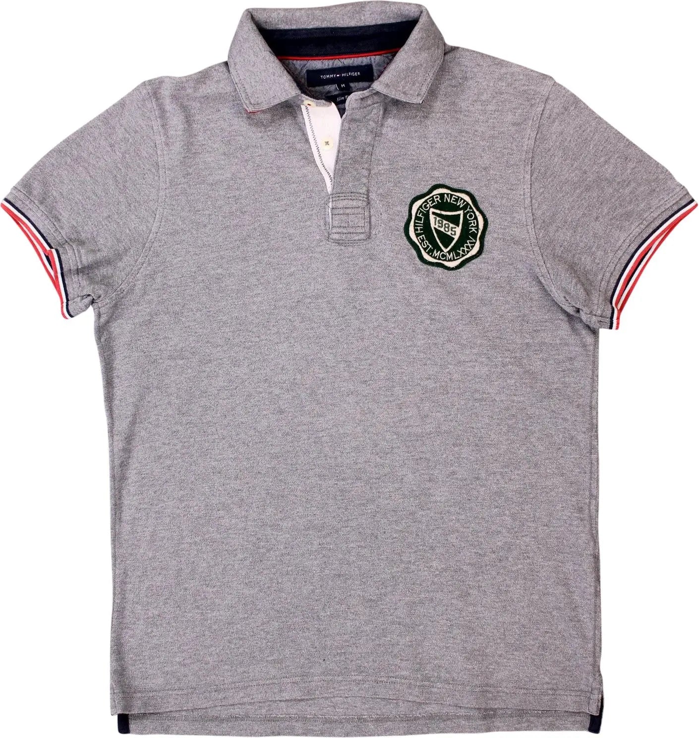 Tommy Hilfiger - Grey Polo Shirt by Tommy Hilfiger- ThriftTale.com - Vintage and second handclothing