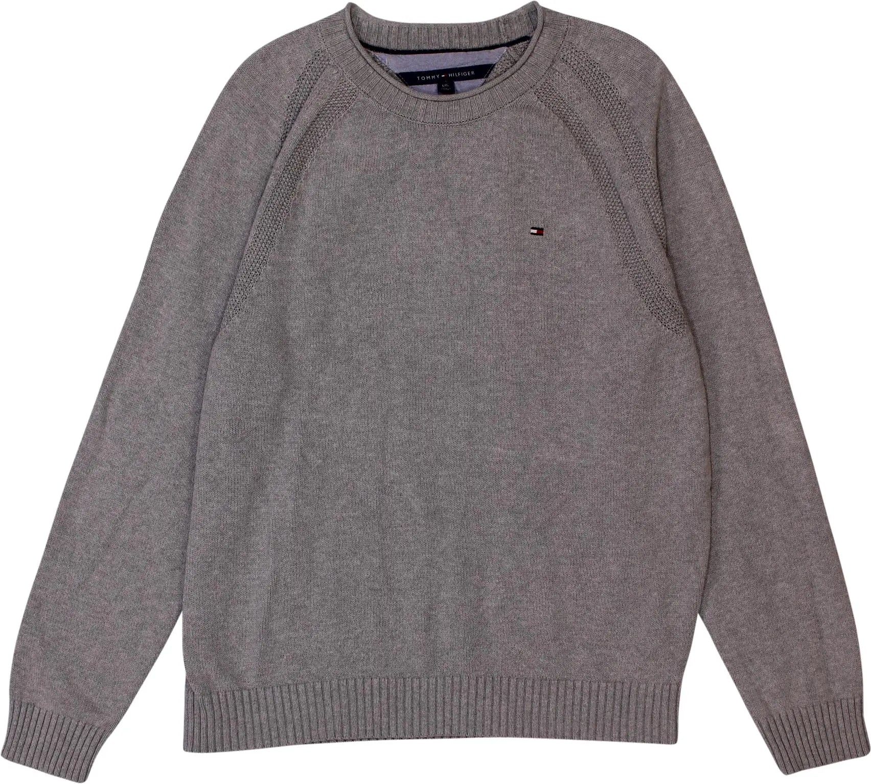 Tommy Hilfiger - Grey Sweater by Tommy Hilfiger- ThriftTale.com - Vintage and second handclothing