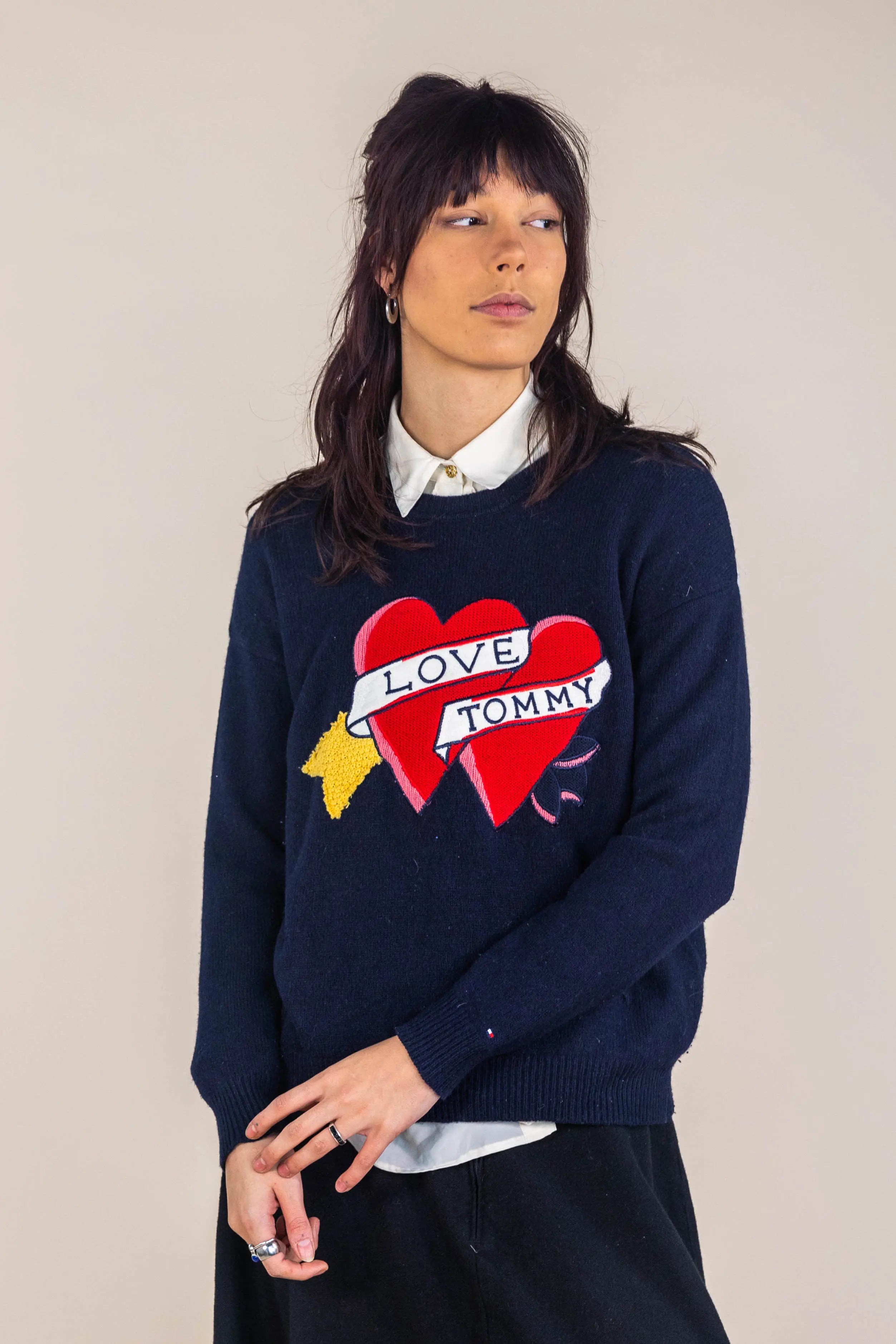 Navy Wool Cashmere Jumper by Tommy Hilfiger | ThriftTale