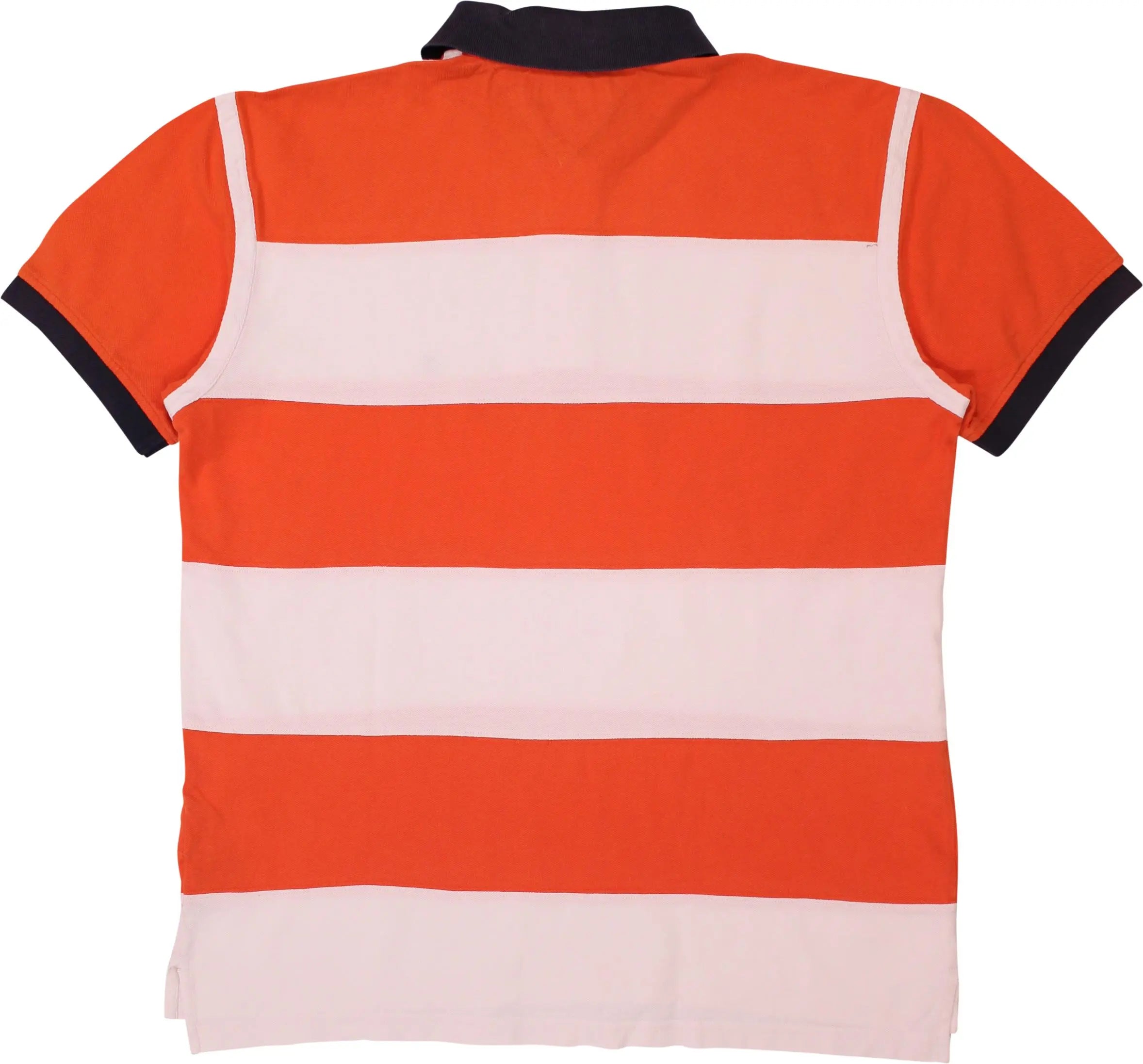 Tommy Hilfiger - Orange Striped Polo Shirt by Tommy Hilfiger- ThriftTale.com - Vintage and second handclothing