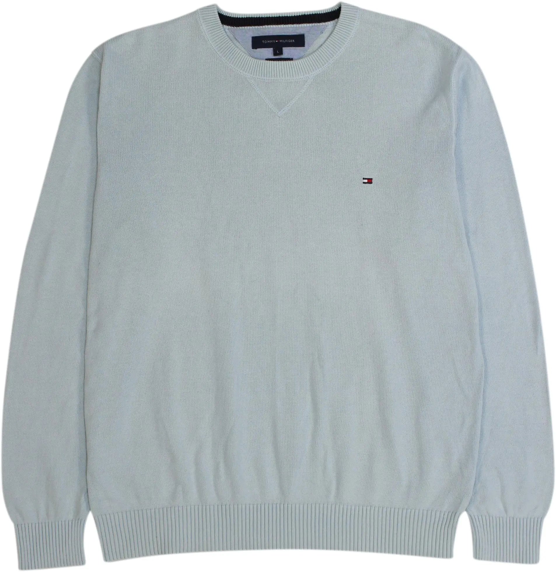 Tommy Hilfiger - Pastel Blue Sweater by Tommy Hilfiger- ThriftTale.com - Vintage and second handclothing