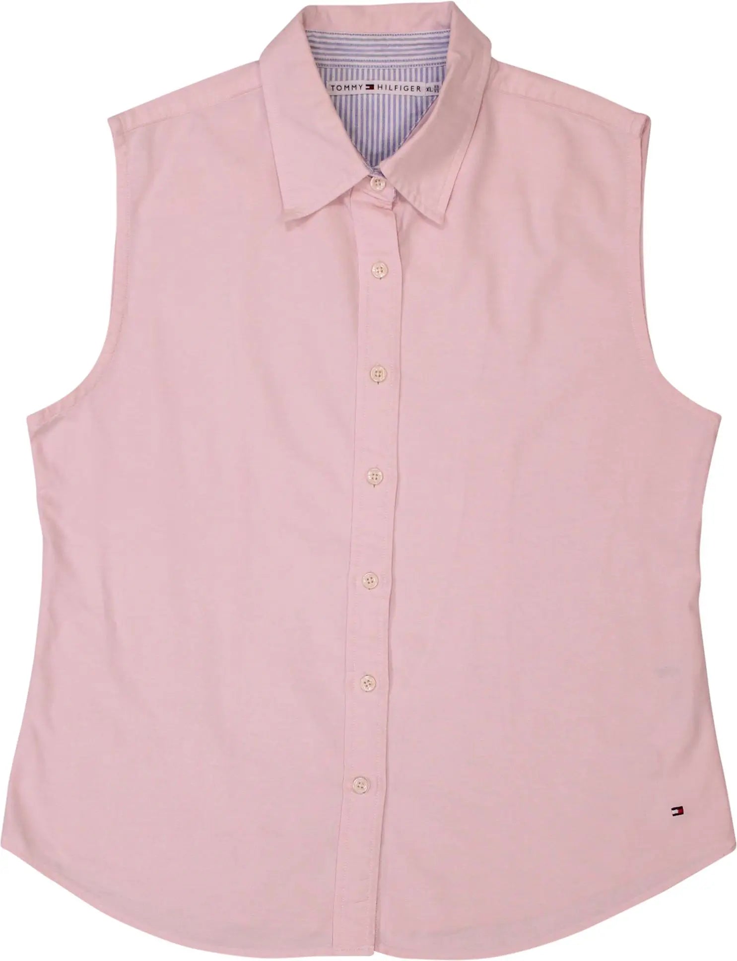 Tommy Hilfiger - Pink Short Sleeve Shirt by Tommy Hilfiger- ThriftTale.com - Vintage and second handclothing