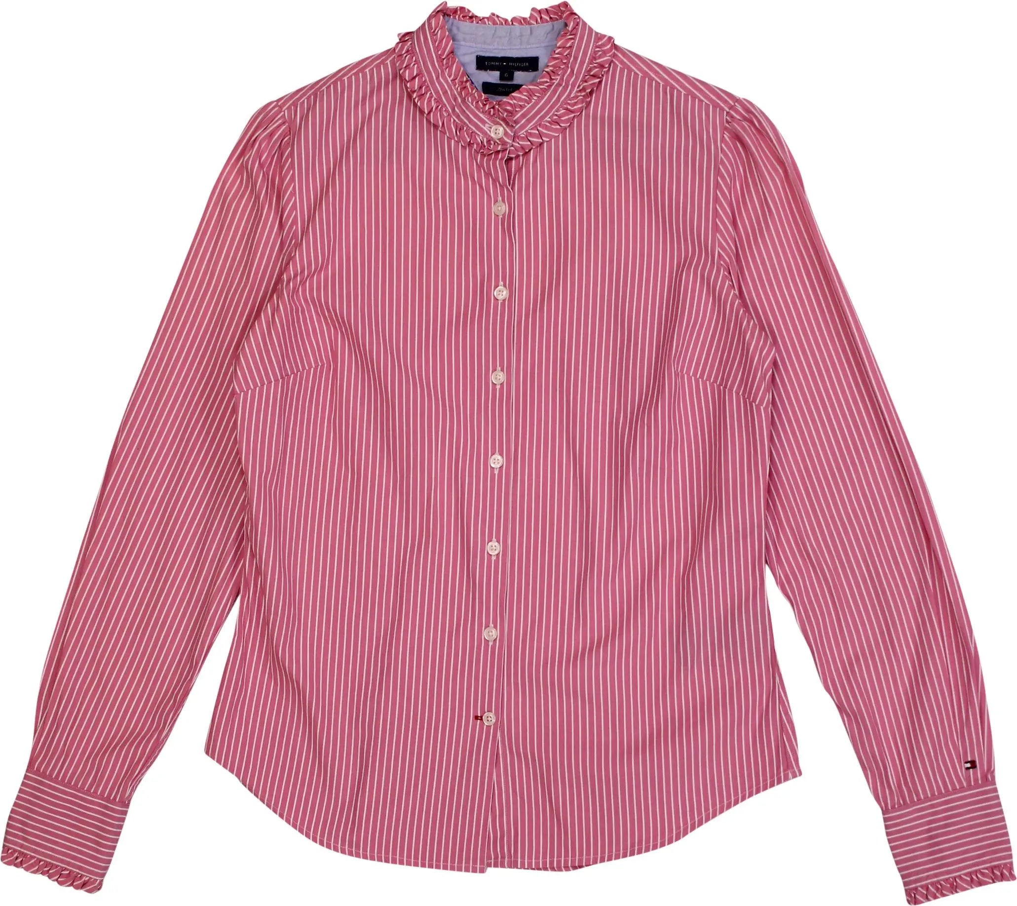 Tommy Hilfiger - Pink Striped Blouse by Tommy Hilfiger- ThriftTale.com - Vintage and second handclothing