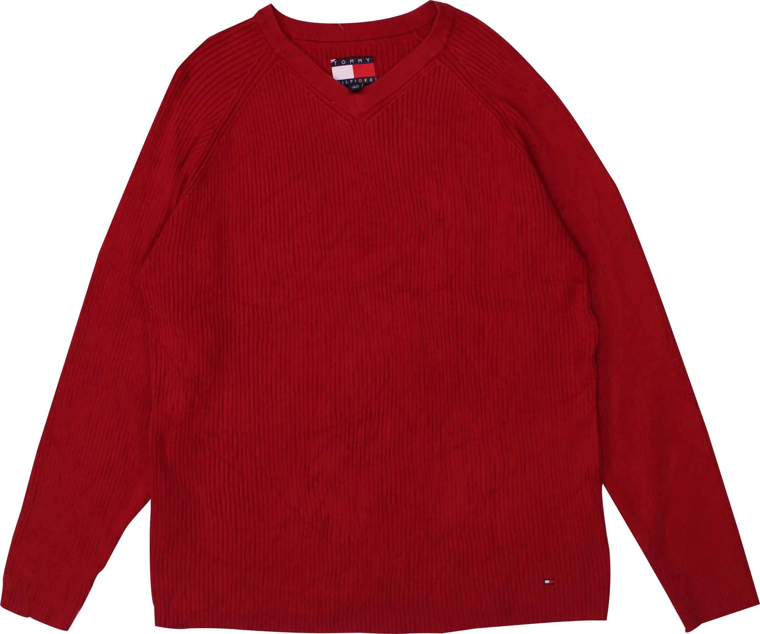 Tommy Hilfiger - Red Knitted Jumper by Tommy Hilfiger- ThriftTale.com - Vintage and second handclothing
