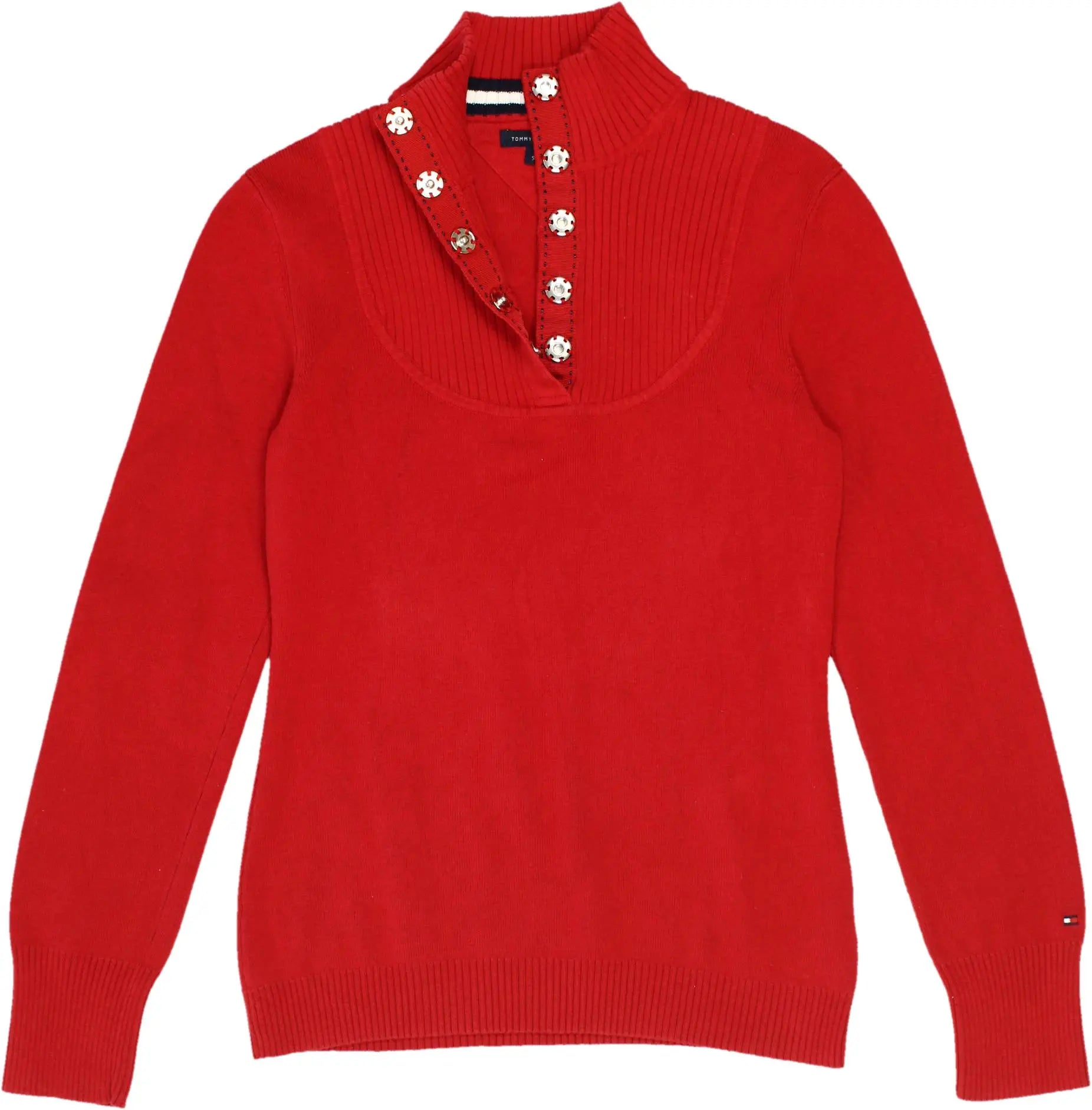 Tommy Hilfiger - Red Knitted Jumper by Tommy Hilfiger- ThriftTale.com - Vintage and second handclothing