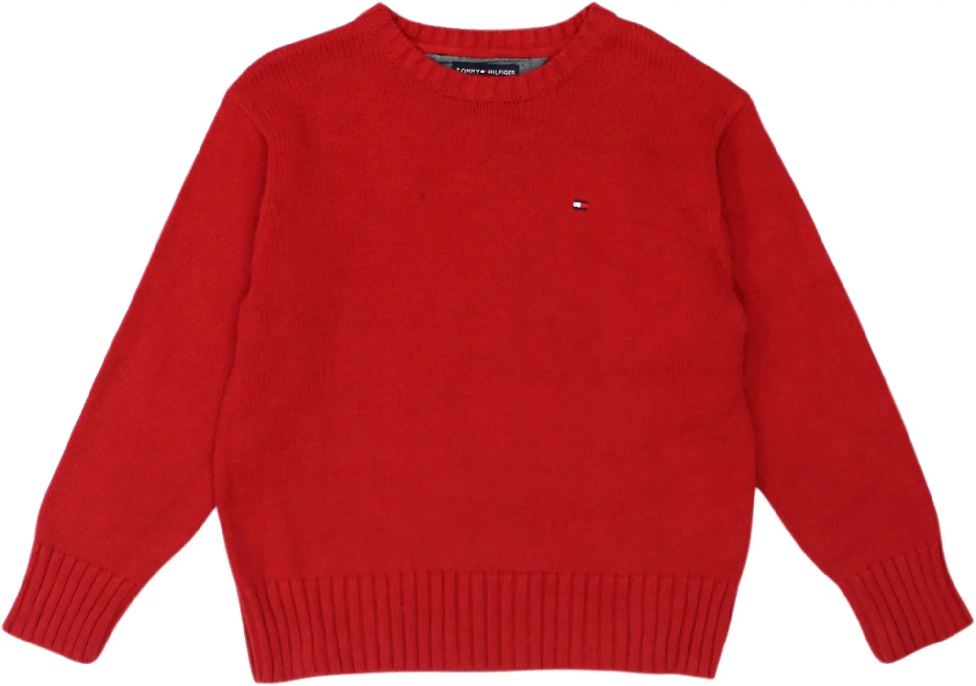 Tommy Hilfiger - Red Knitted Sweater by Tommy Hilfiger- ThriftTale.com - Vintage and second handclothing