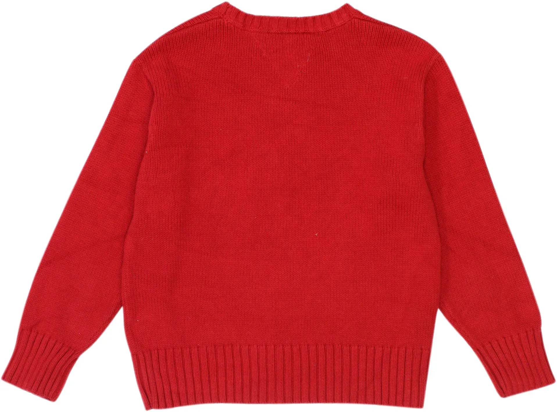 Tommy Hilfiger - Red Knitted Sweater by Tommy Hilfiger- ThriftTale.com - Vintage and second handclothing