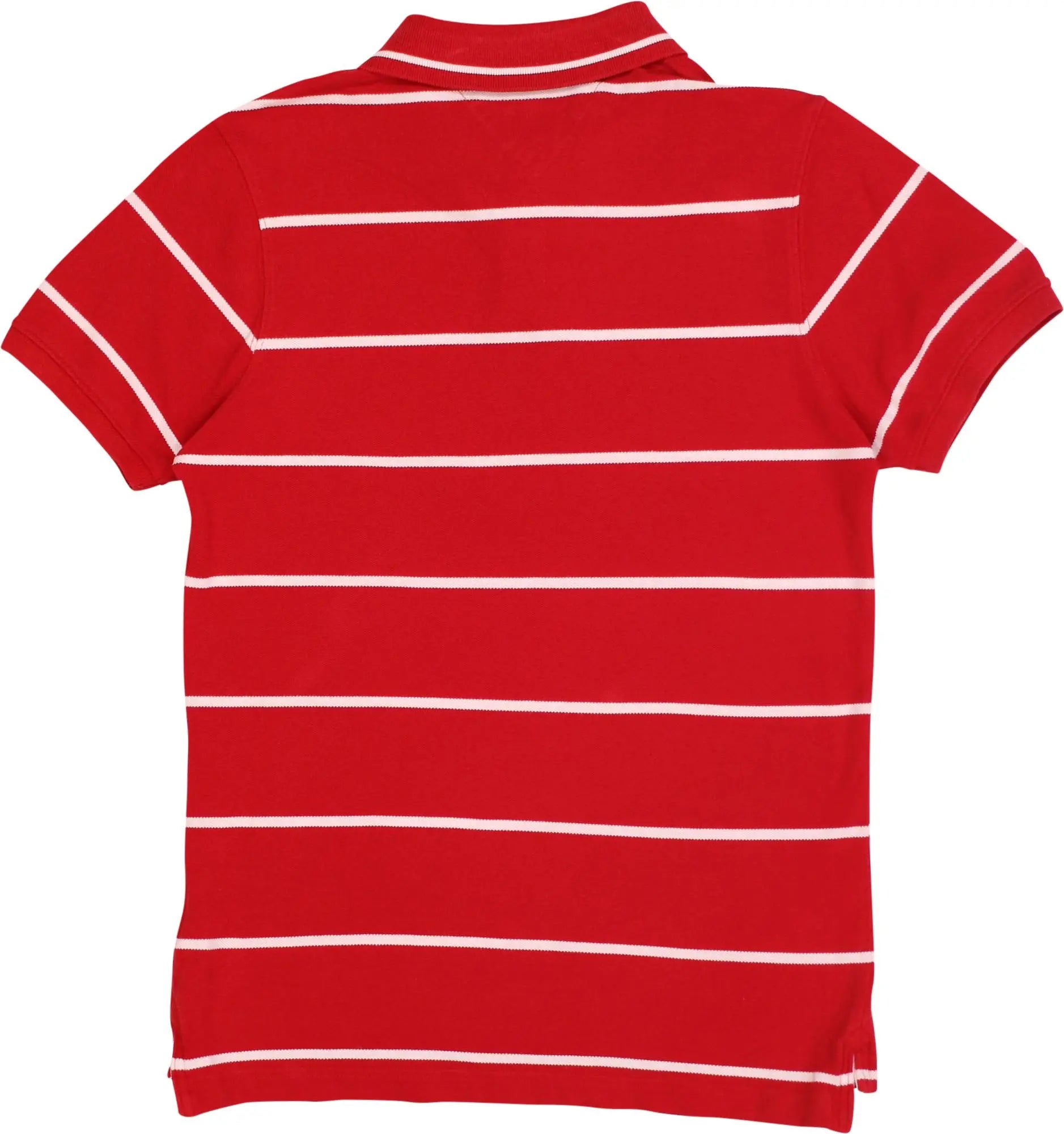 Tommy Hilfiger - Red Striped Polo Shirt by Tommy Hilfiger- ThriftTale.com - Vintage and second handclothing