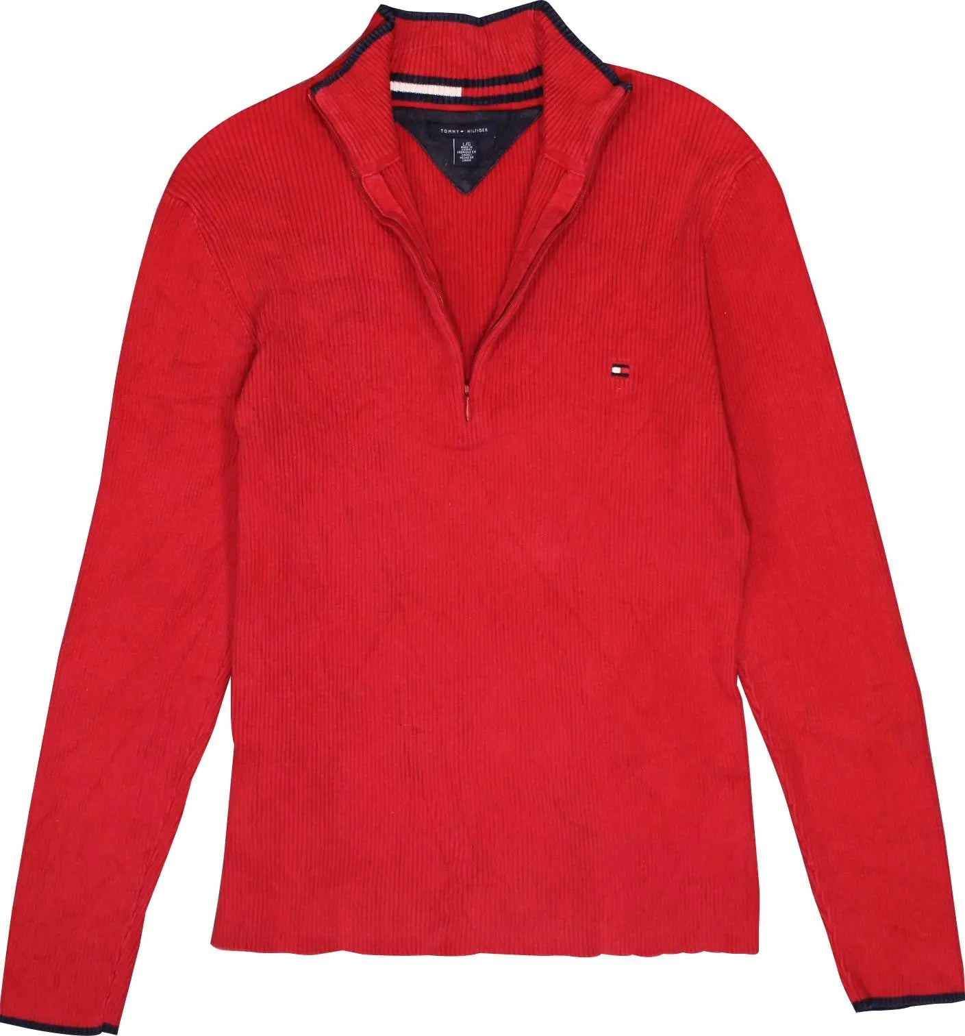 Tommy Hilfiger - Red Sweater by Tommy Hilfiger- ThriftTale.com - Vintage and second handclothing