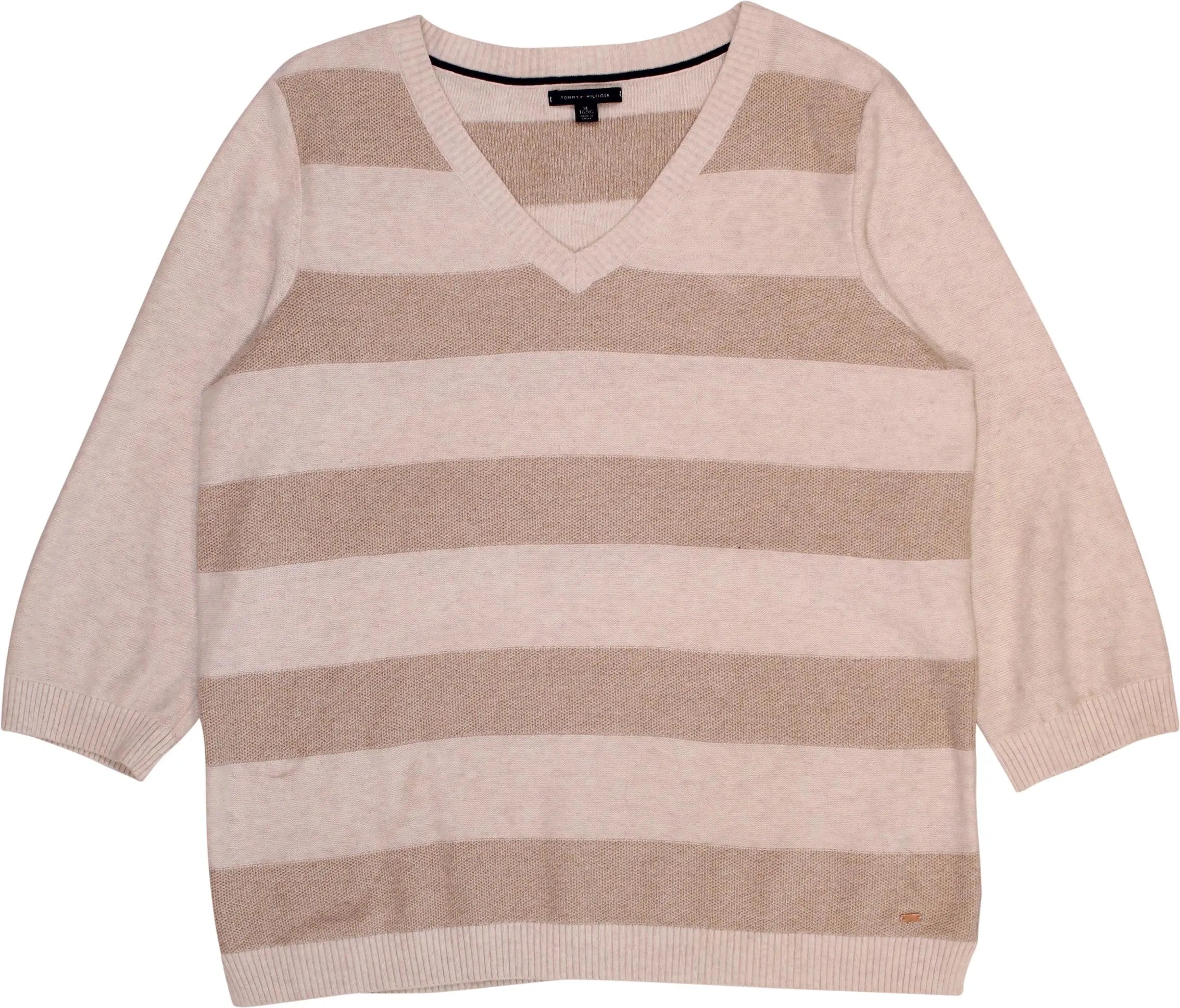 Tommy Hilfiger - Striped V-neck Sweater by Tommy Hilfiger- ThriftTale.com - Vintage and second handclothing