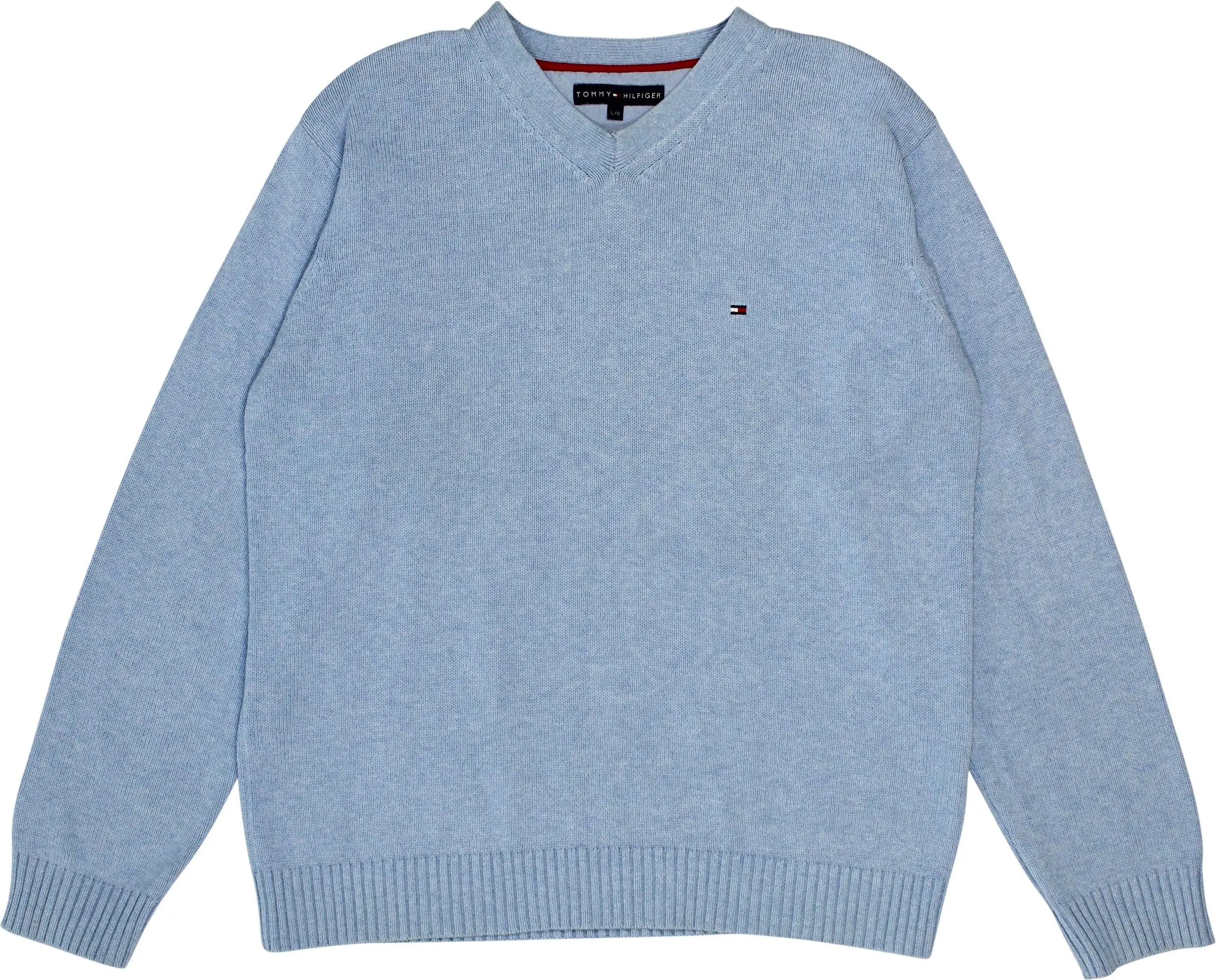 Tommy Hilfiger - Tommy Hilfiger Blue Knitted Sweater- ThriftTale.com - Vintage and second handclothing