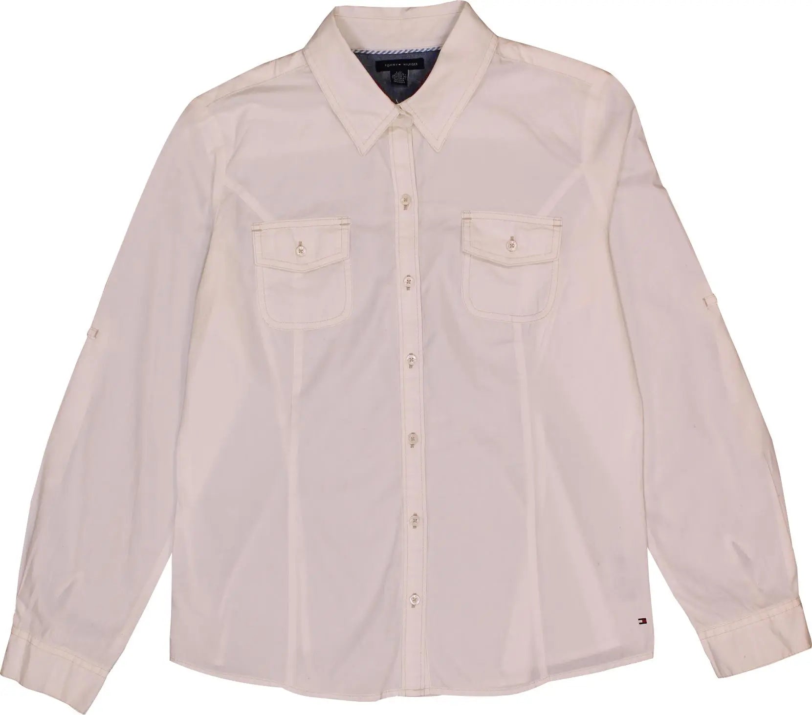 Tommy Hilfiger - White Blouse by Tommy Hilfiger- ThriftTale.com - Vintage and second handclothing