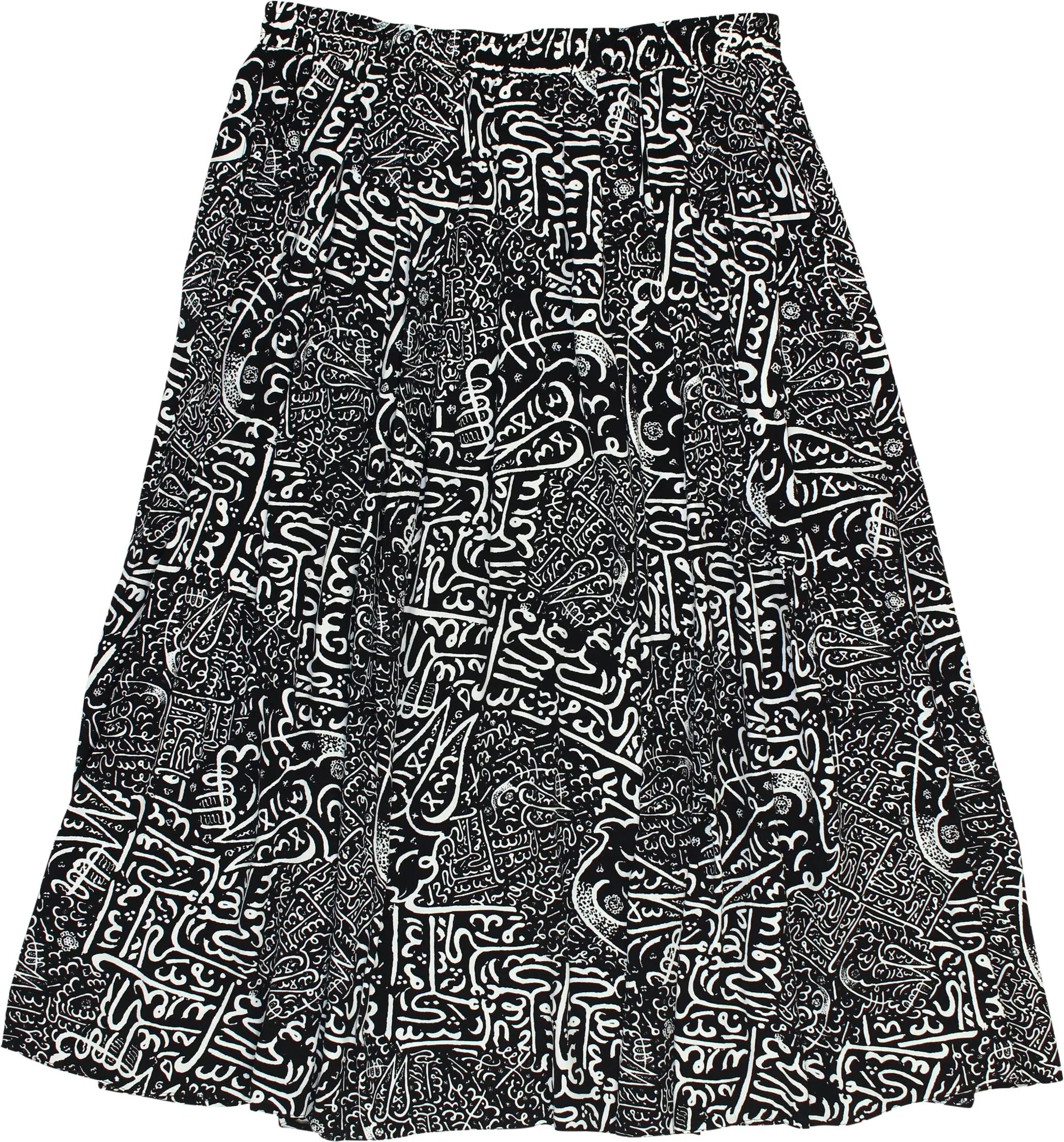Toni Dress - 90s Black & White Patterned Skirt- ThriftTale.com - Vintage and second handclothing