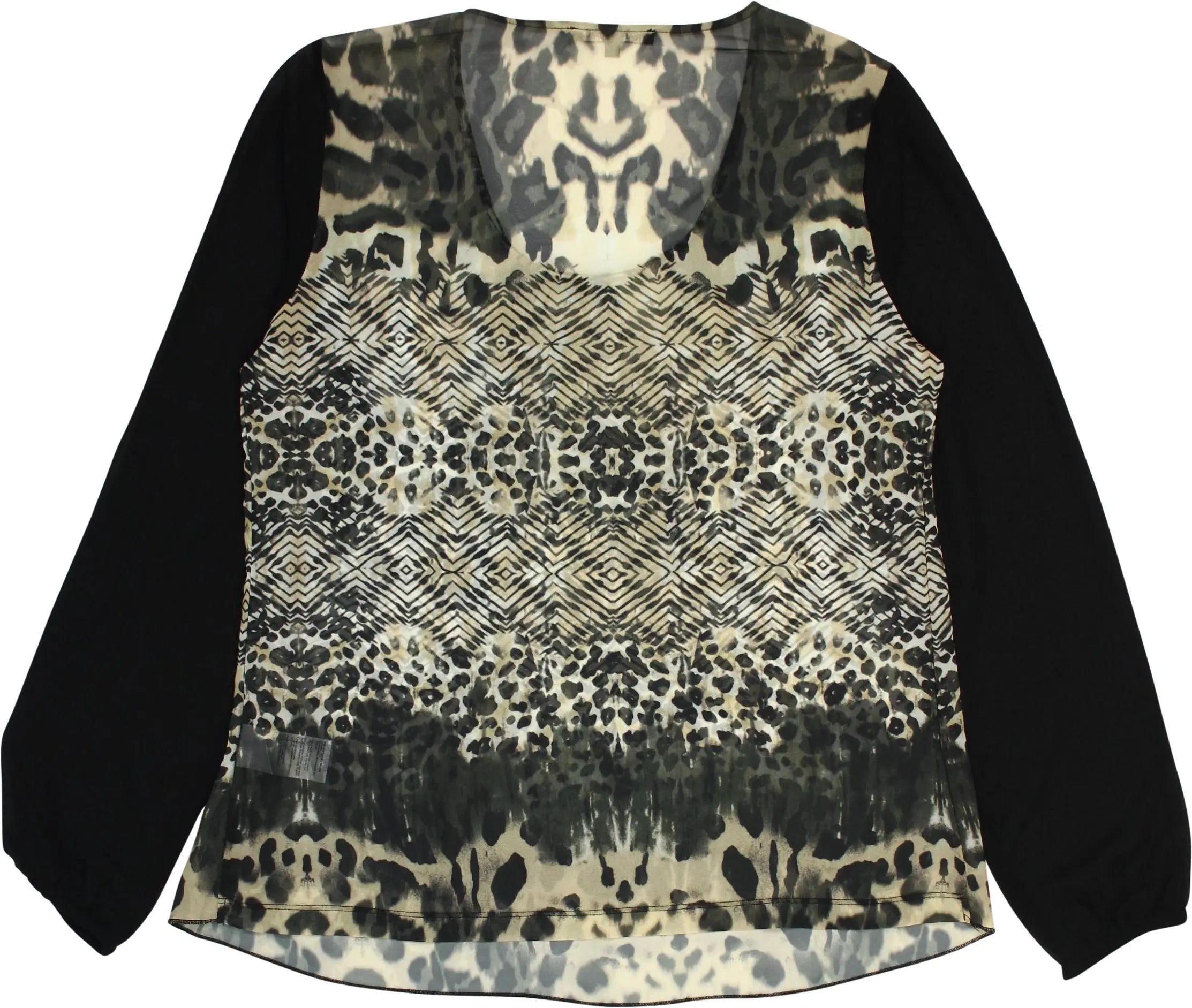 Tramontana - Long Sleeve Sheer Animal Print Top- ThriftTale.com - Vintage and second handclothing