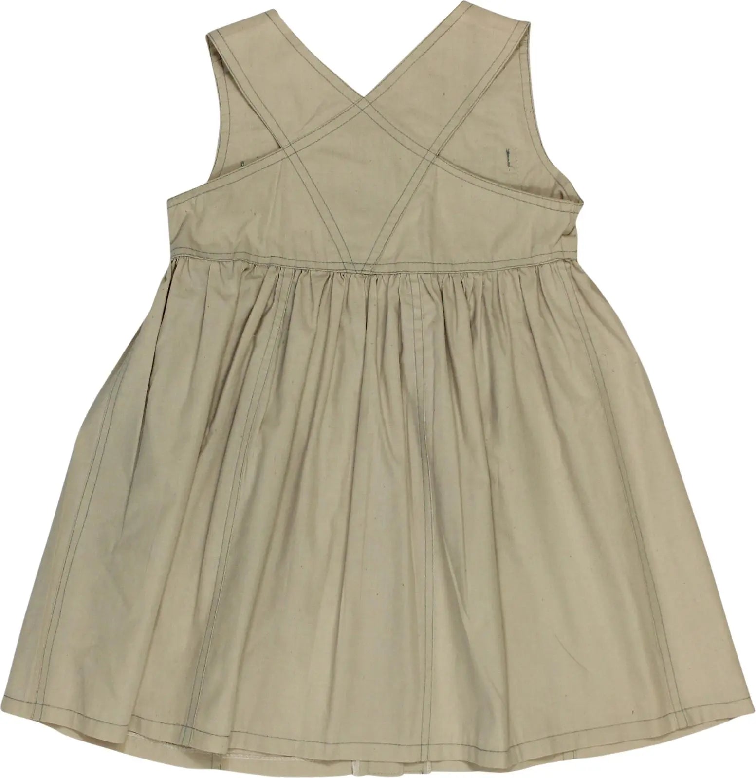 Triboy - Vintage Beige Dress with Buttons- ThriftTale.com - Vintage and second handclothing