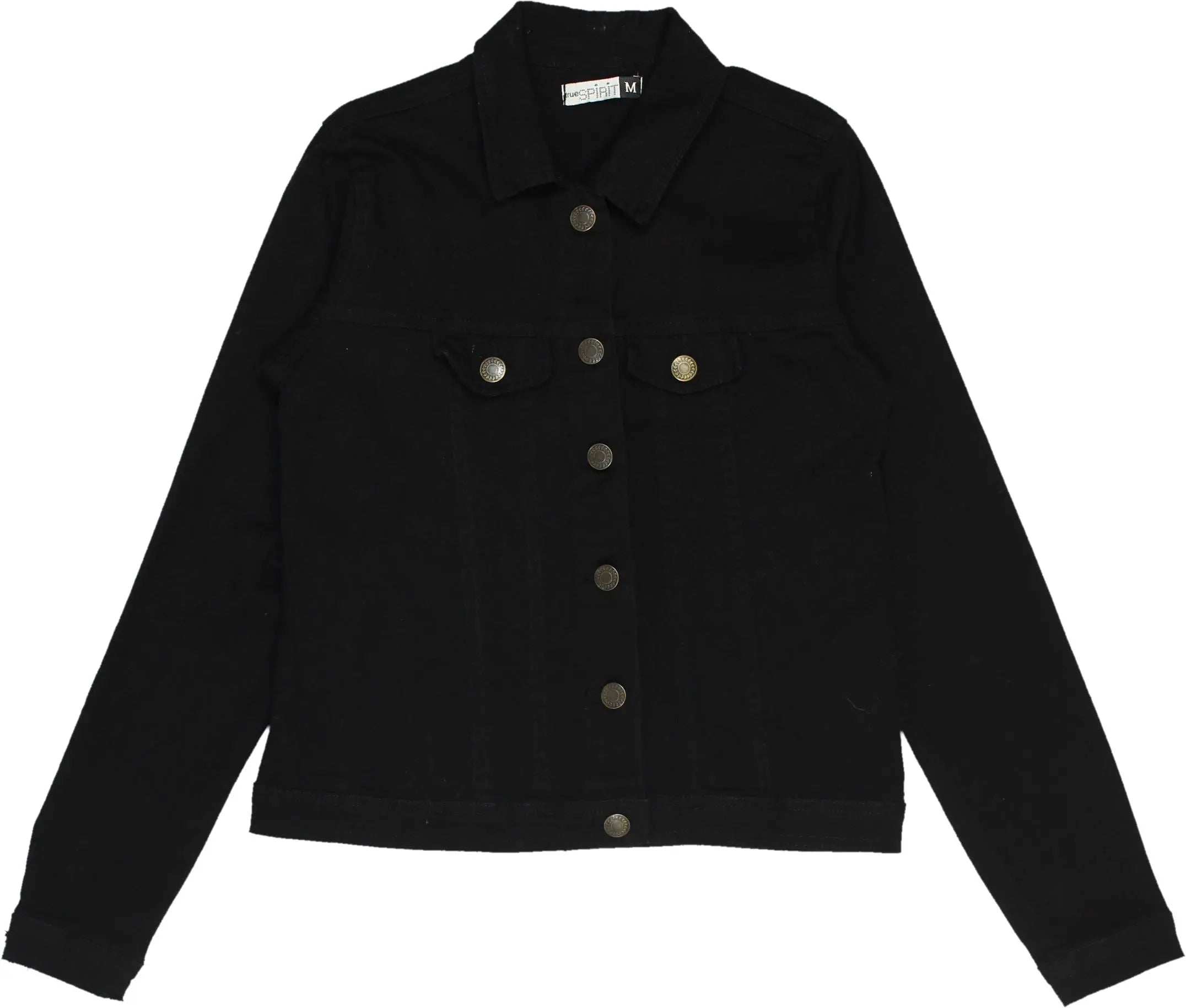 True Spirit - Black Denim Jacket- ThriftTale.com - Vintage and second handclothing