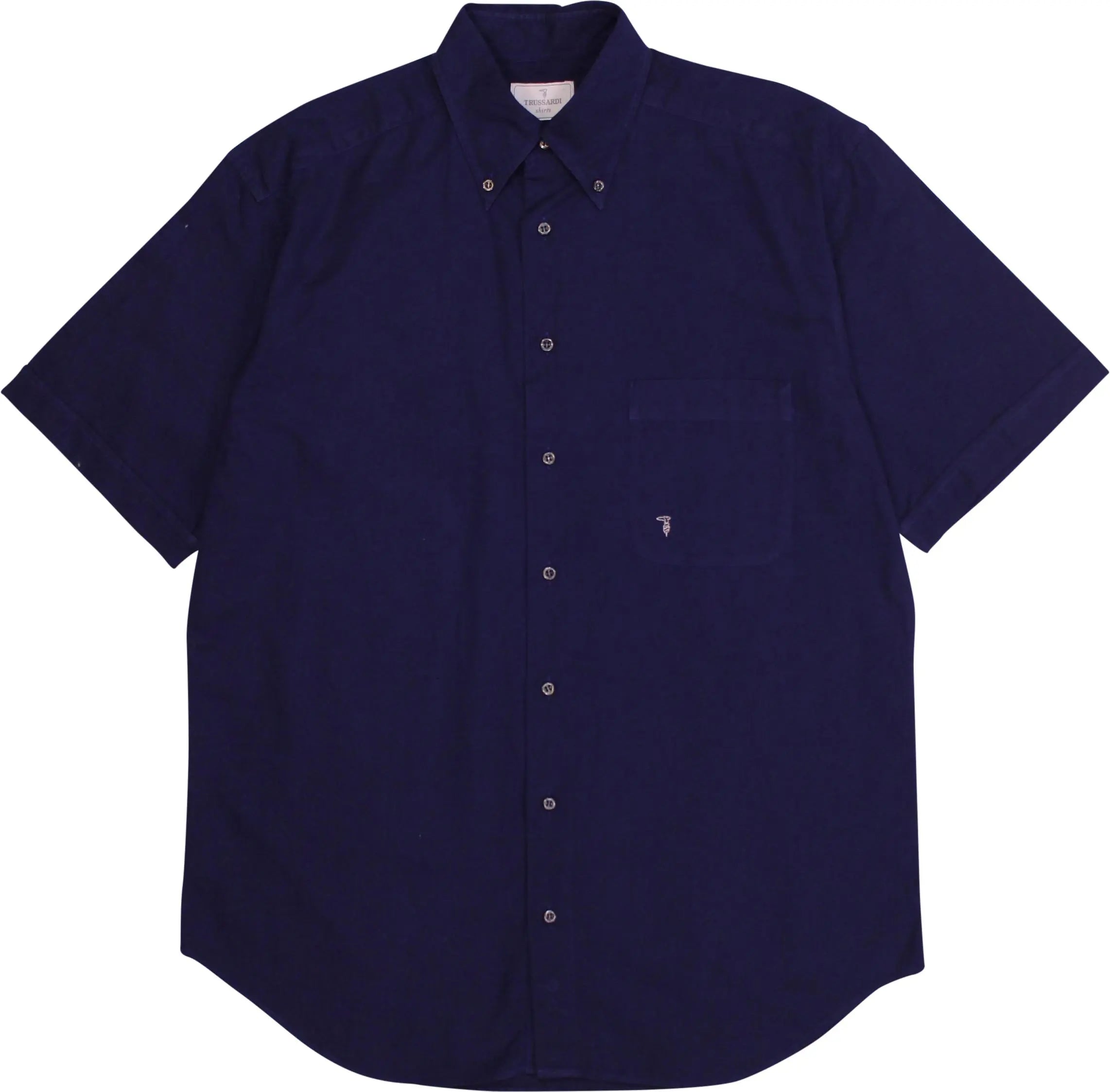 Trussardi - Blue Linen Shirt by Trussardi- ThriftTale.com - Vintage and second handclothing