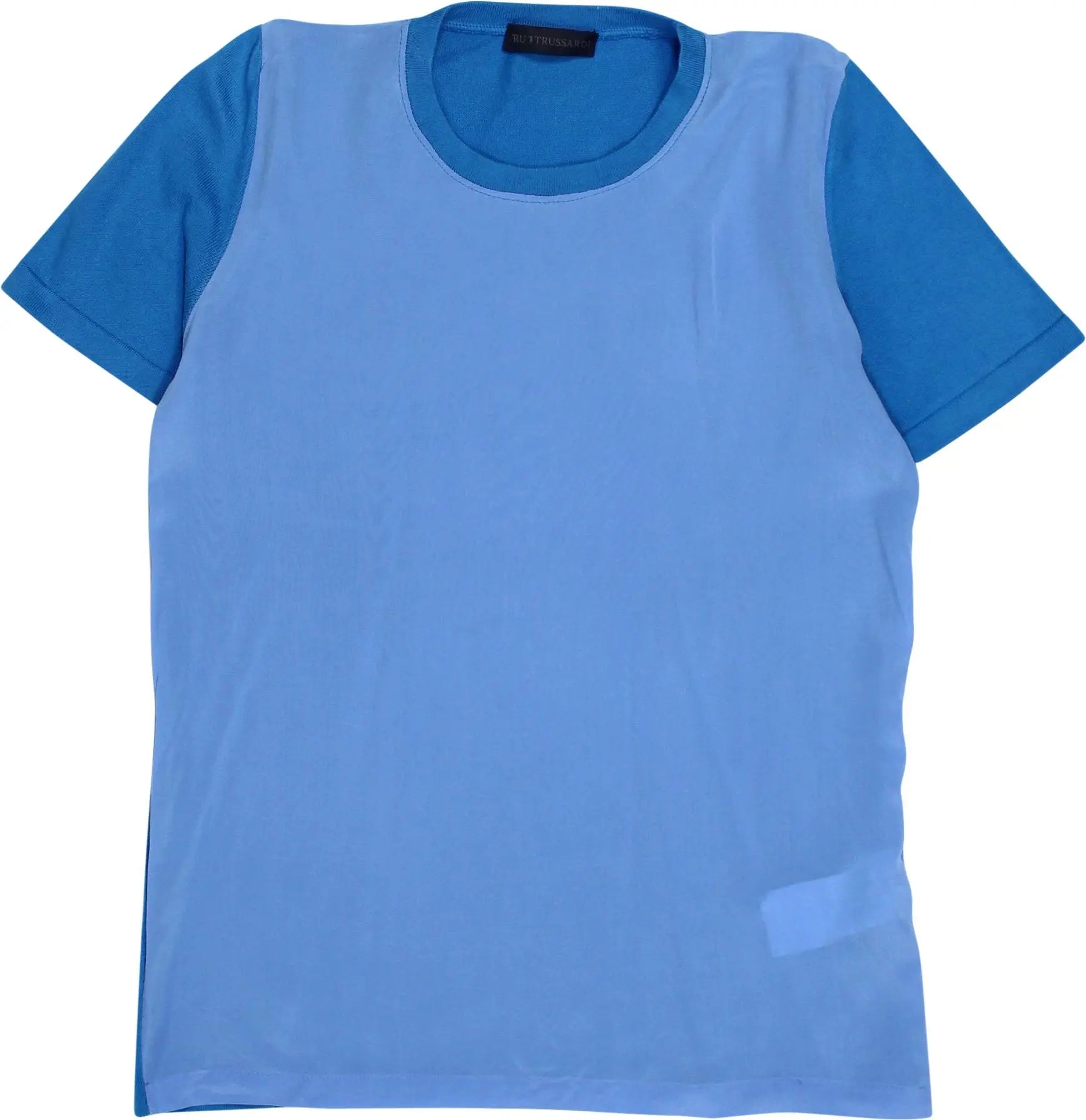 Trussardi - Blue Silk T-shirt by Trussardi- ThriftTale.com - Vintage and second handclothing