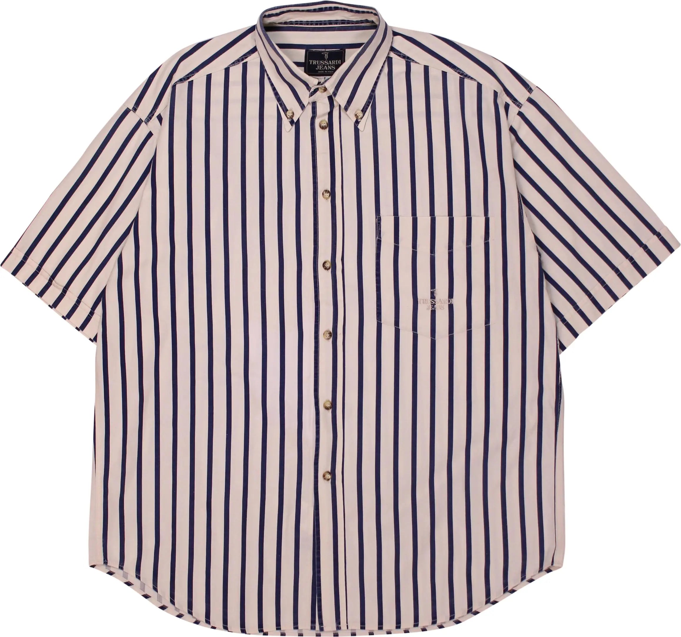 Trussardi - Striped Short Sleeve Shirt by Trussardi- ThriftTale.com - Vintage and second handclothing
