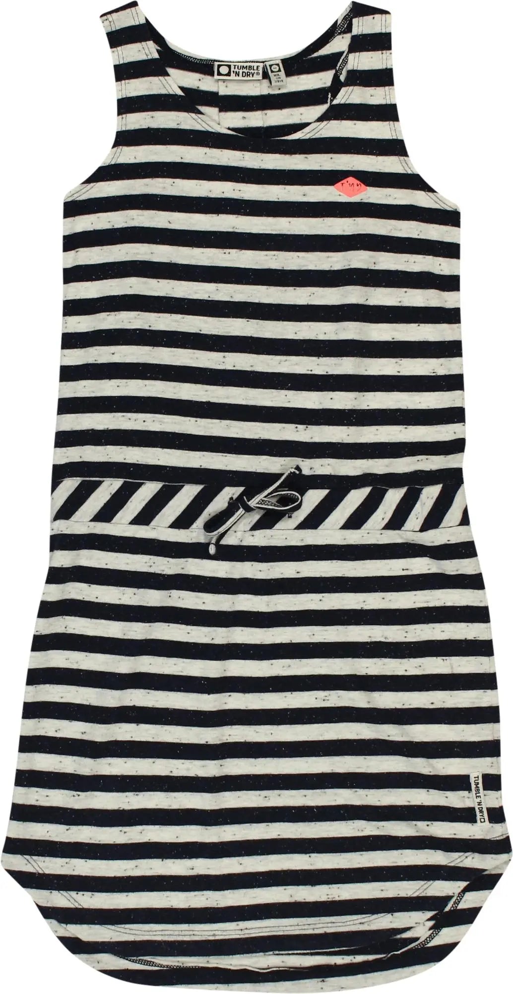 Tumble 'n Dry - Striped Dress with Drawstring- ThriftTale.com - Vintage and second handclothing