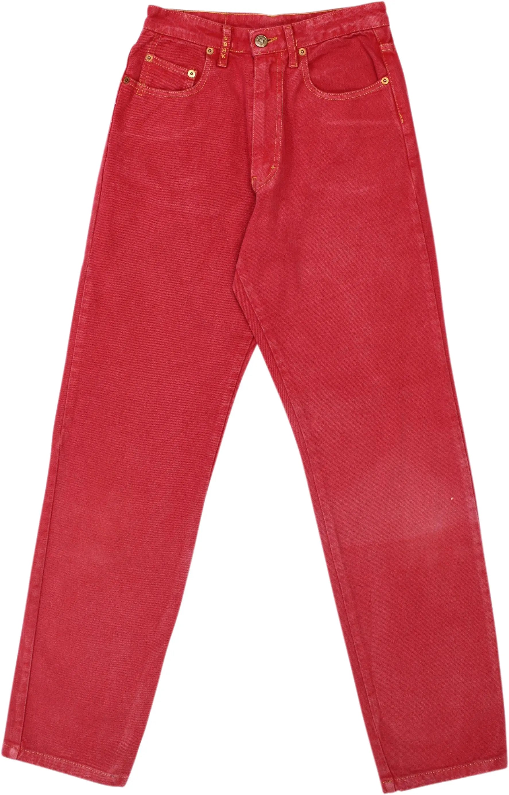 Ubak - Red Jeans- ThriftTale.com - Vintage and second handclothing