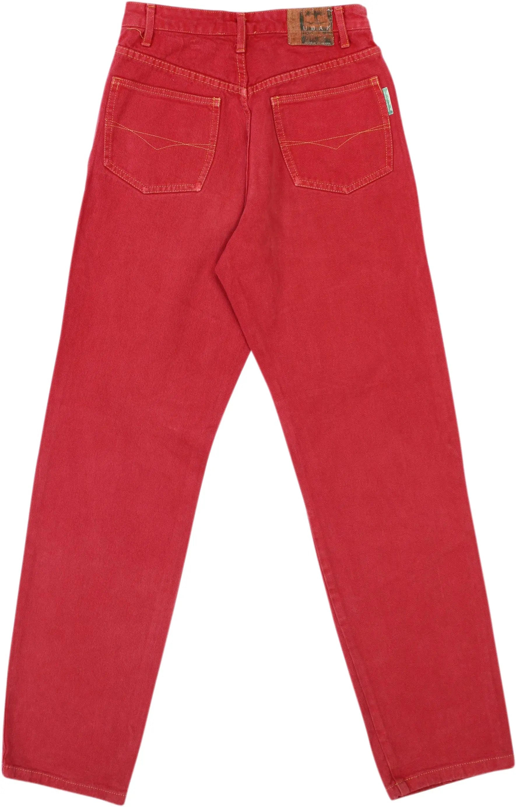 Ubak - Red Jeans- ThriftTale.com - Vintage and second handclothing