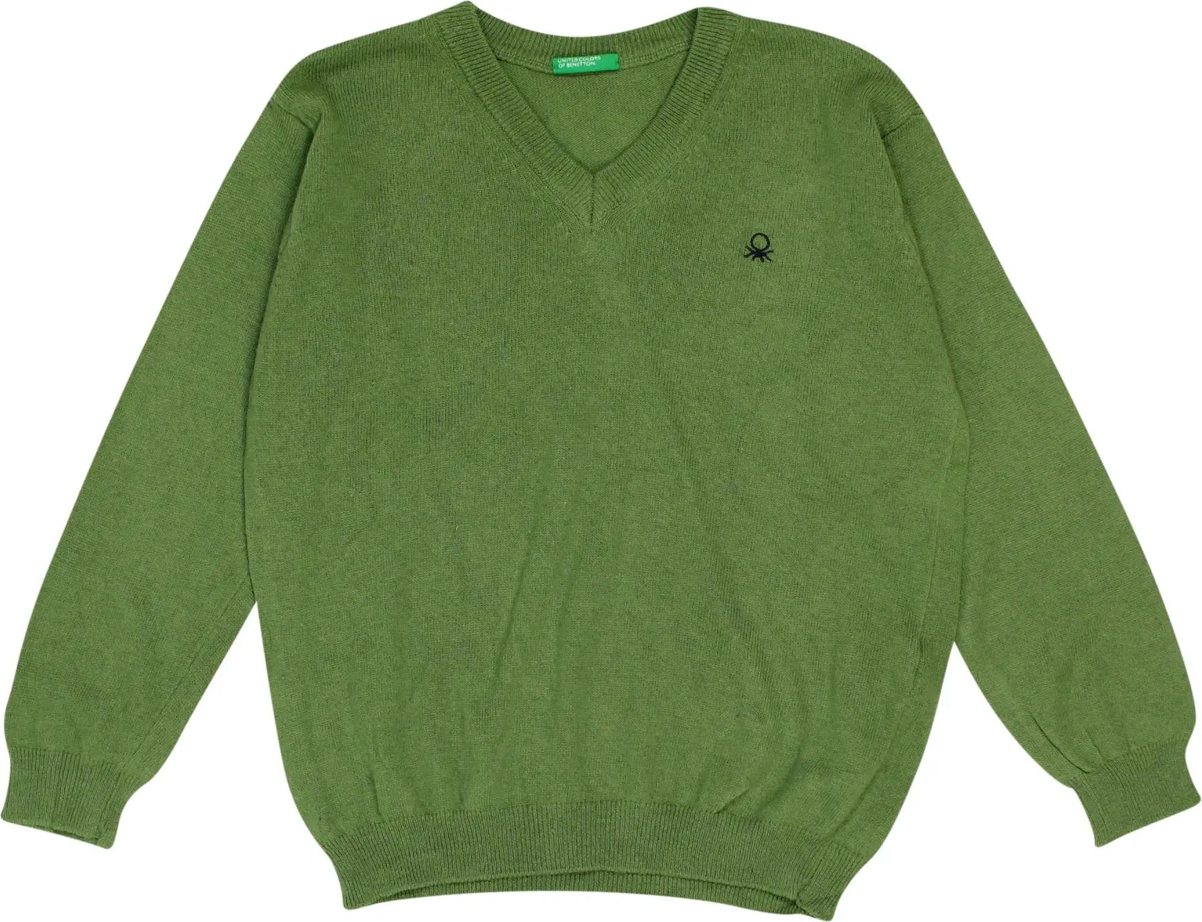 United Colors of Benetton - Green Wool Blend Sweater- ThriftTale.com - Vintage and second handclothing