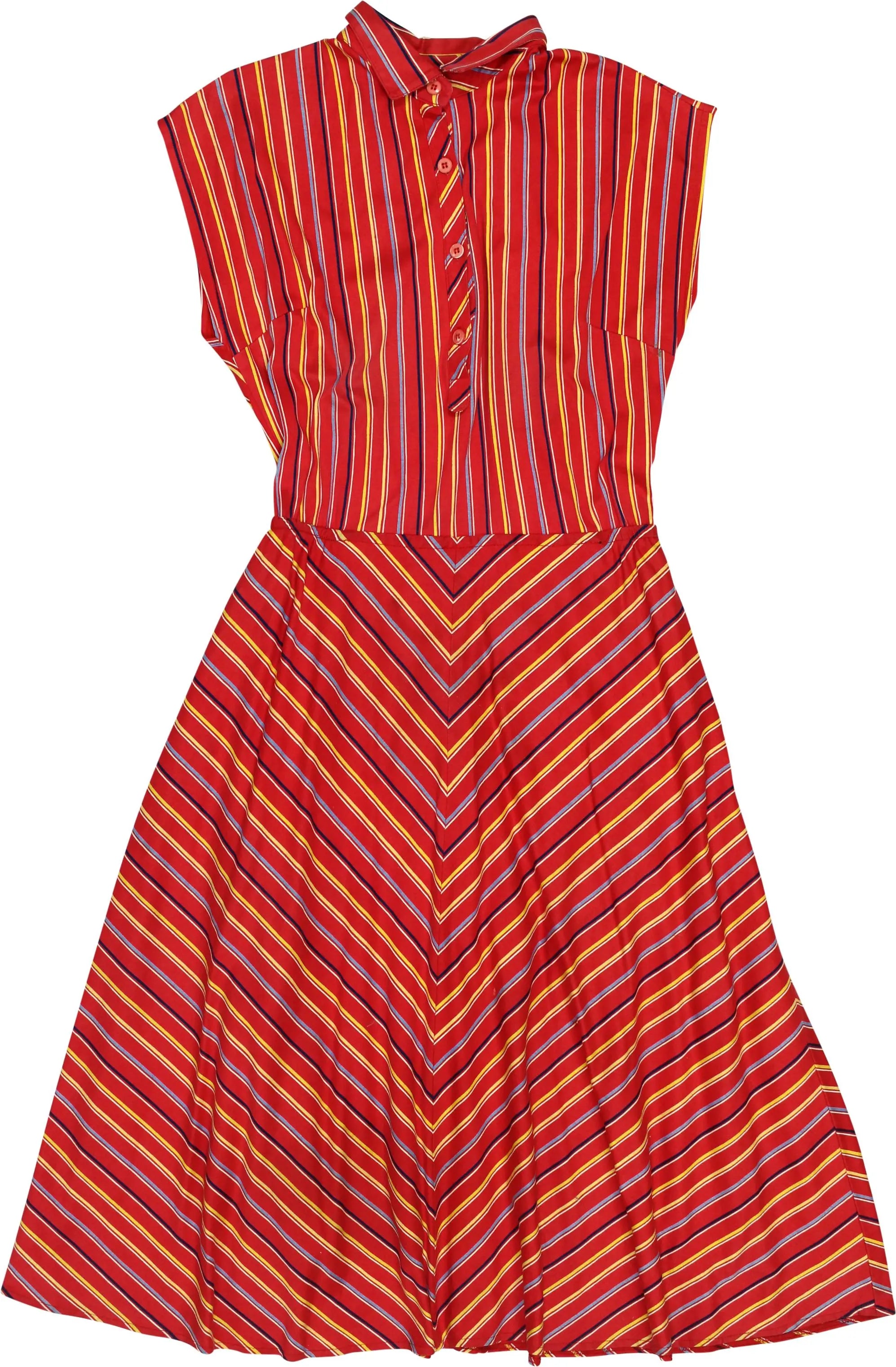 Unknown - 70s Striped Dress- ThriftTale.com - Vintage and second handclothing