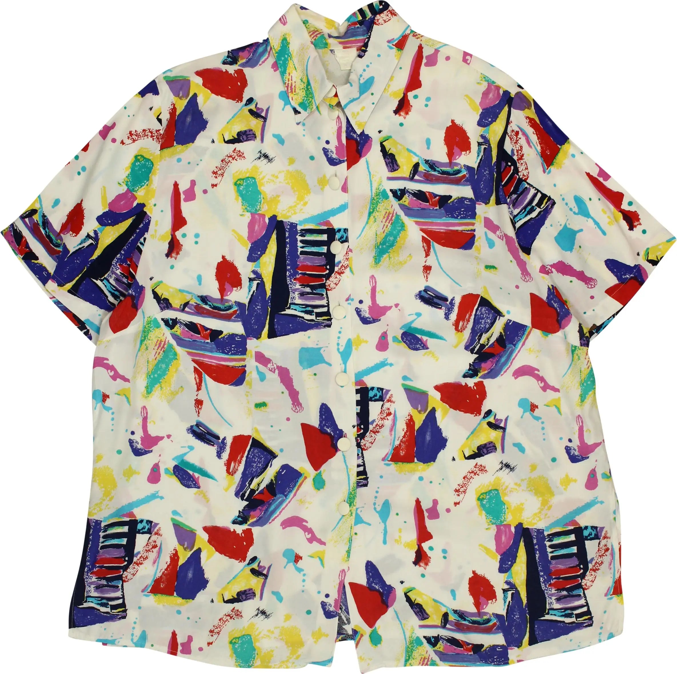 Unknown - 80s Colourful Patterned Shirt- ThriftTale.com - Vintage and second handclothing