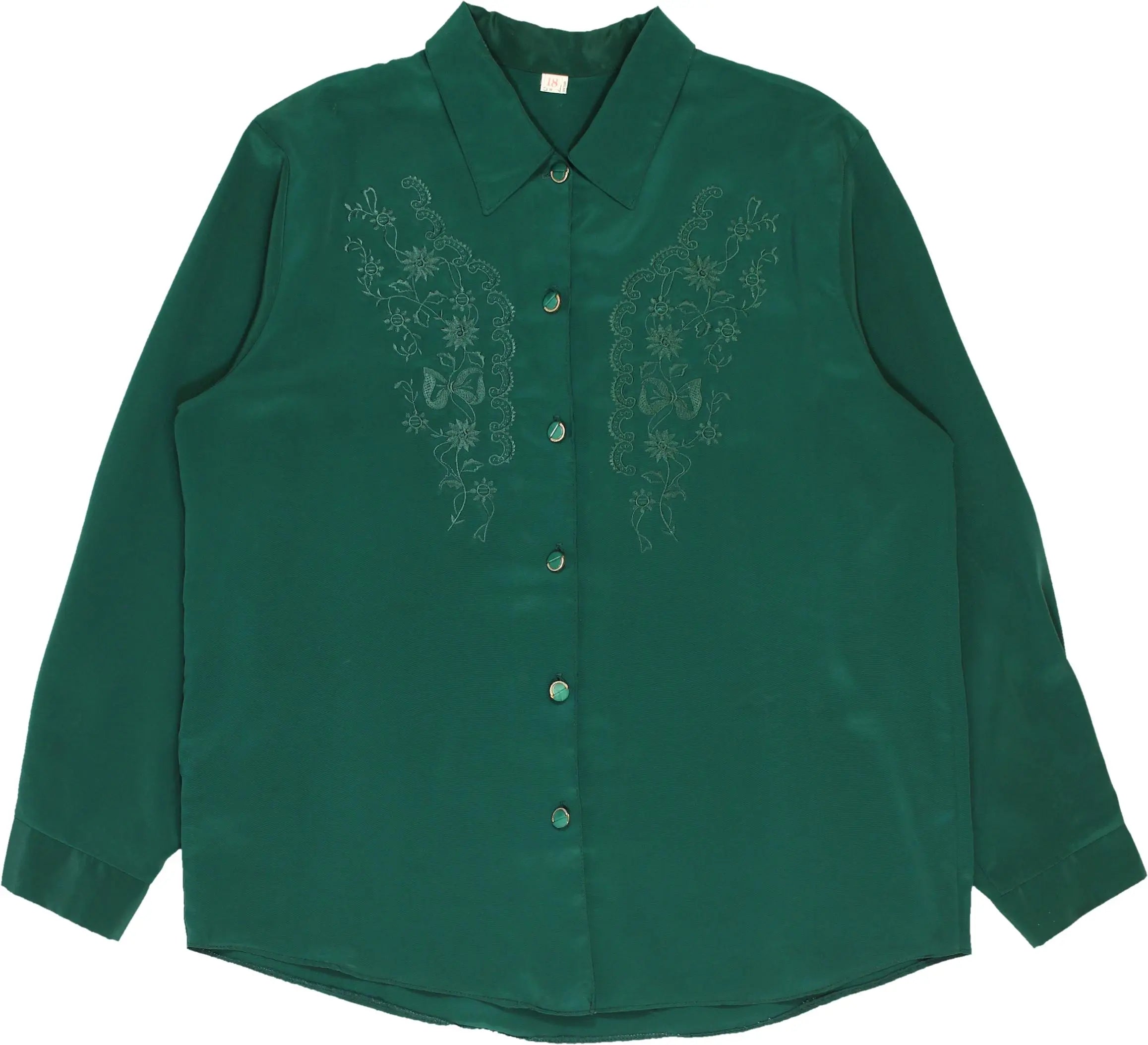 Unknown - 80s Embroidered Blouse- ThriftTale.com - Vintage and second handclothing