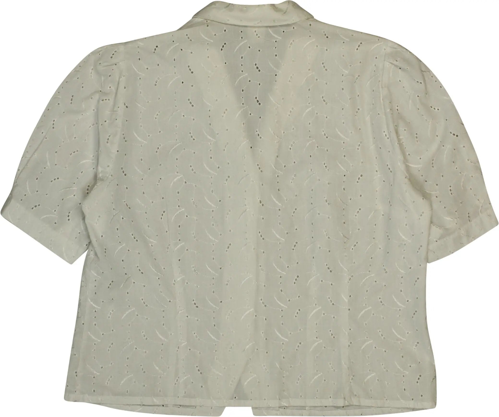 Unknown - 80s Embroidered White Blouse- ThriftTale.com - Vintage and second handclothing