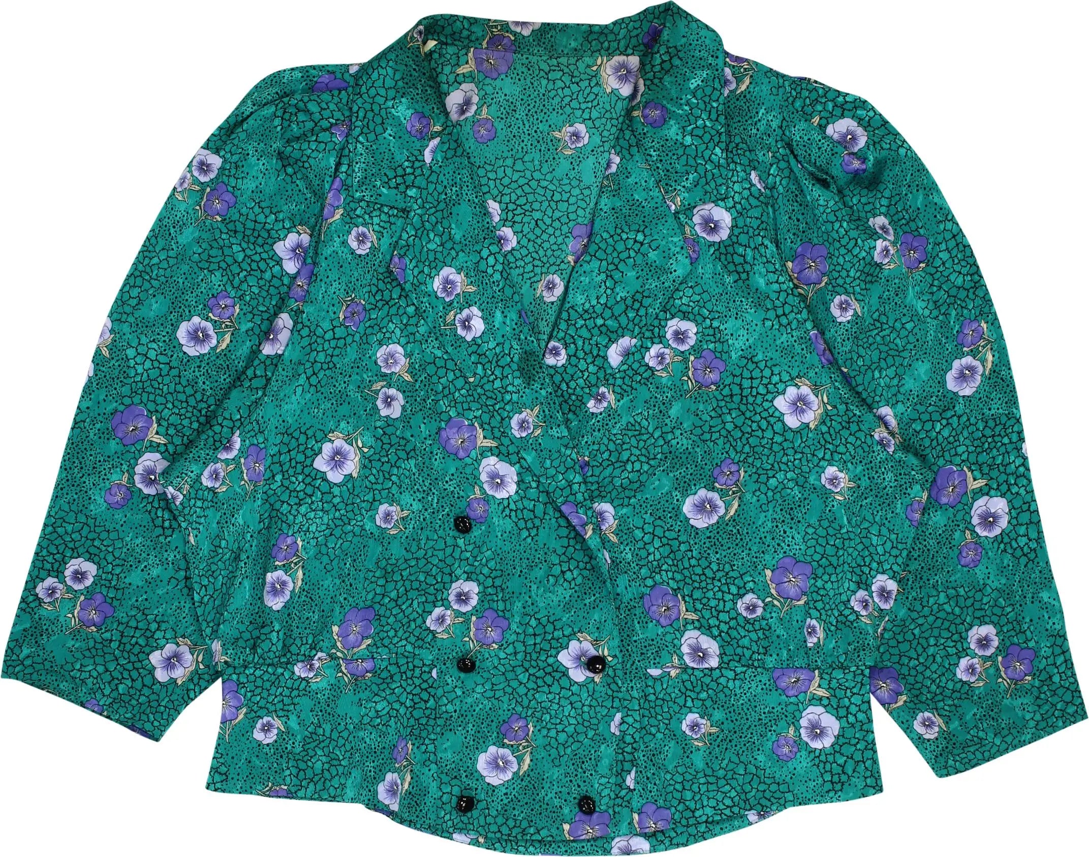 Unknown - 80s Floral Blouse- ThriftTale.com - Vintage and second handclothing