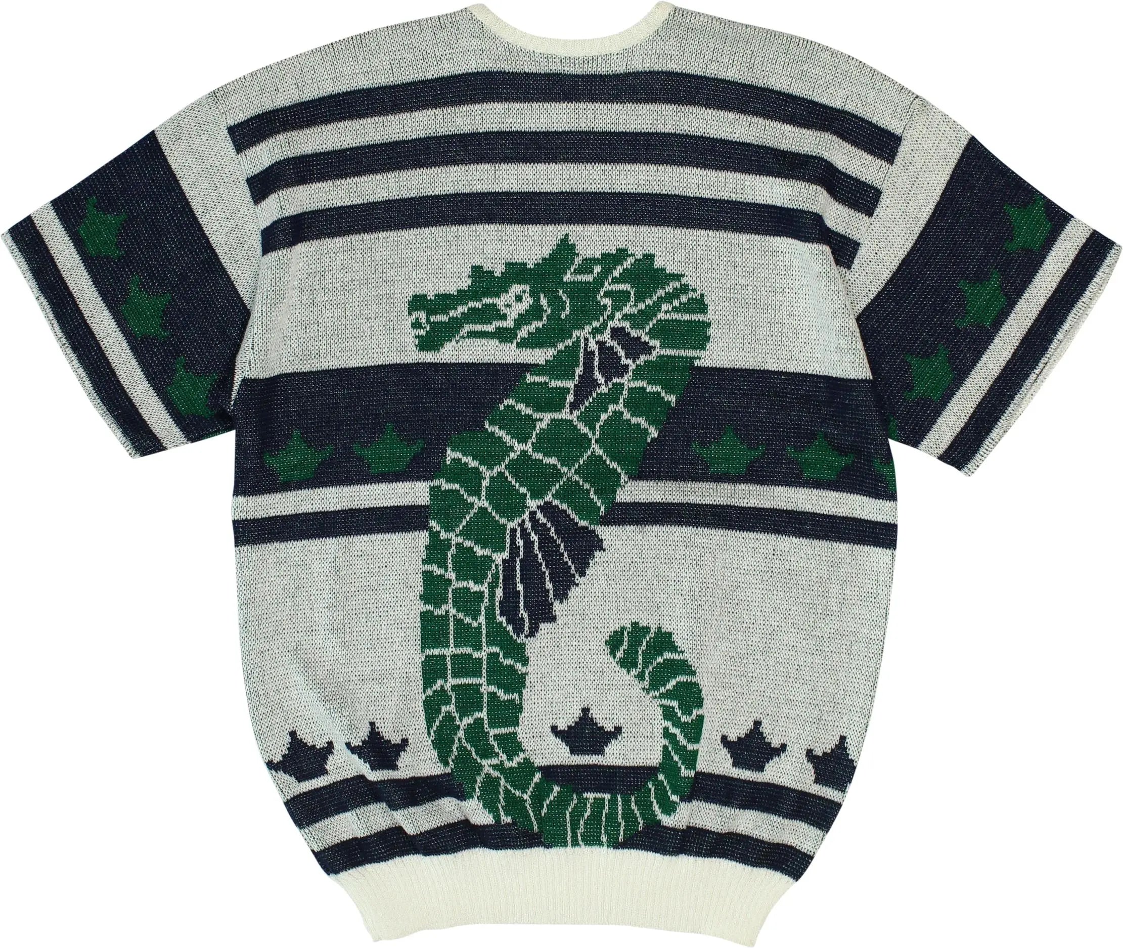Unknown - 80s Knitted Short Sleeve Jumper with Seahorse- ThriftTale.com - Vintage and second handclothing