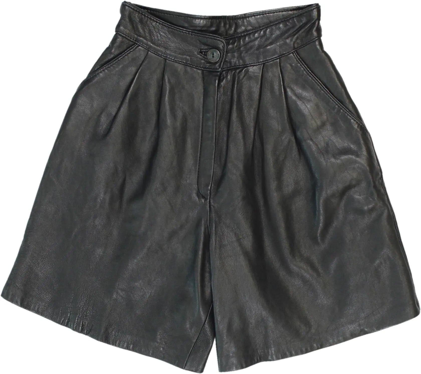 Unknown - 80s Leather Shorts- ThriftTale.com - Vintage and second handclothing