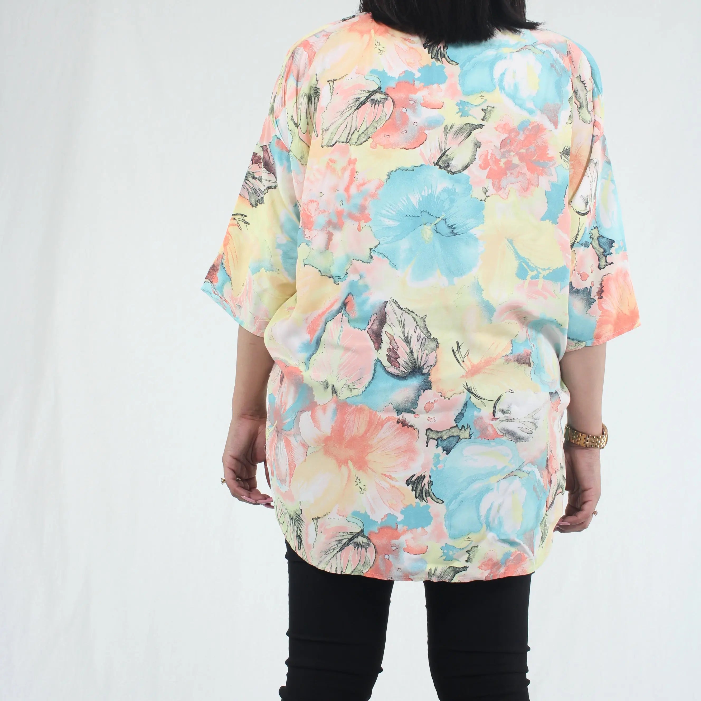 Unknown - 80s Patterned Blouse with Shoulder Pads- ThriftTale.com - Vintage and second handclothing