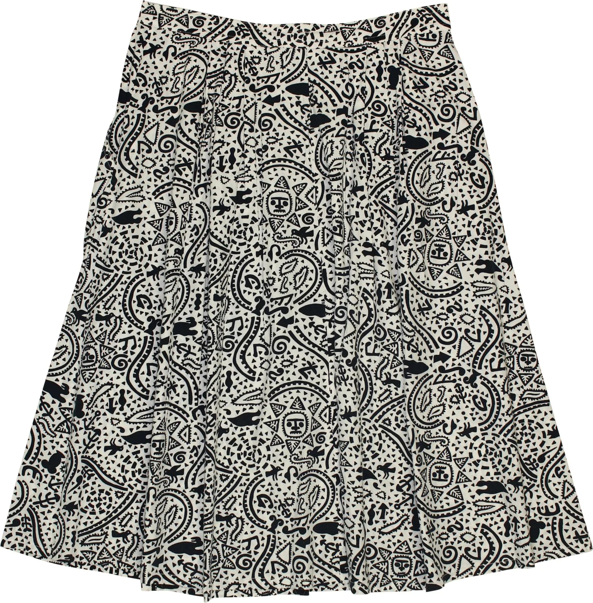 Unknown - 80s Patterned Skirt- ThriftTale.com - Vintage and second handclothing