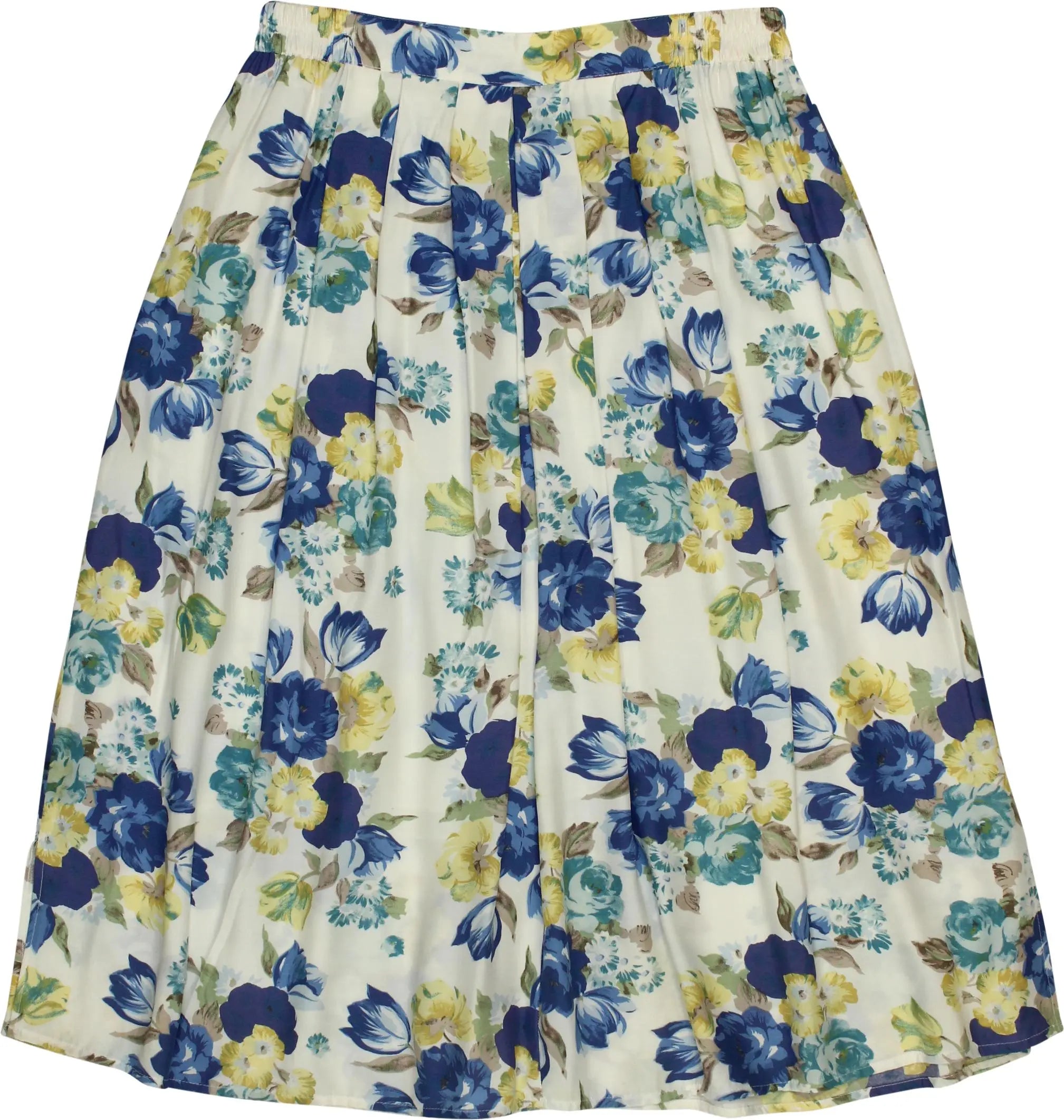 Unknown - 80s Pleated Floral Skirt- ThriftTale.com - Vintage and second handclothing