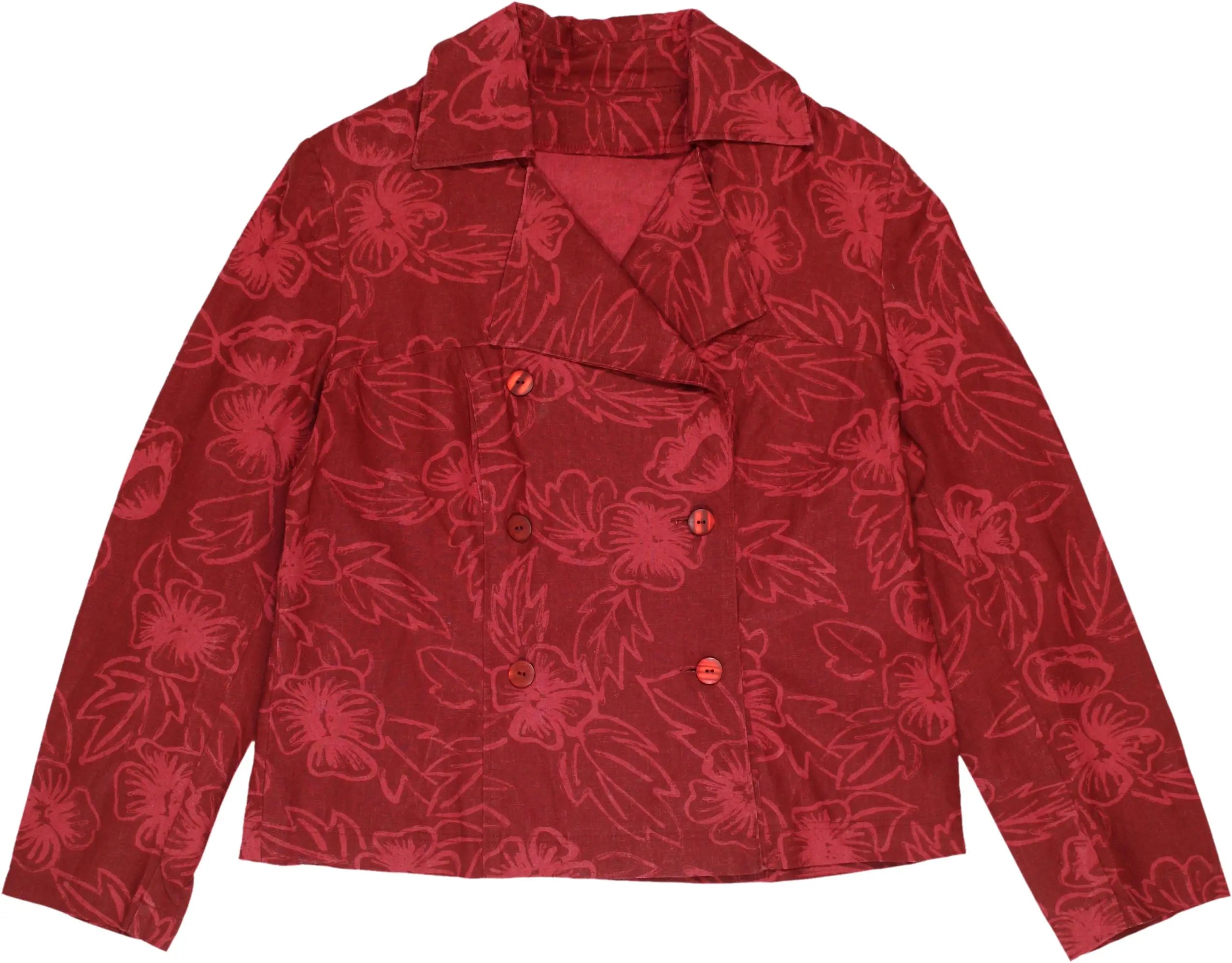 Unknown - 80s Red Flower Blazer- ThriftTale.com - Vintage and second handclothing