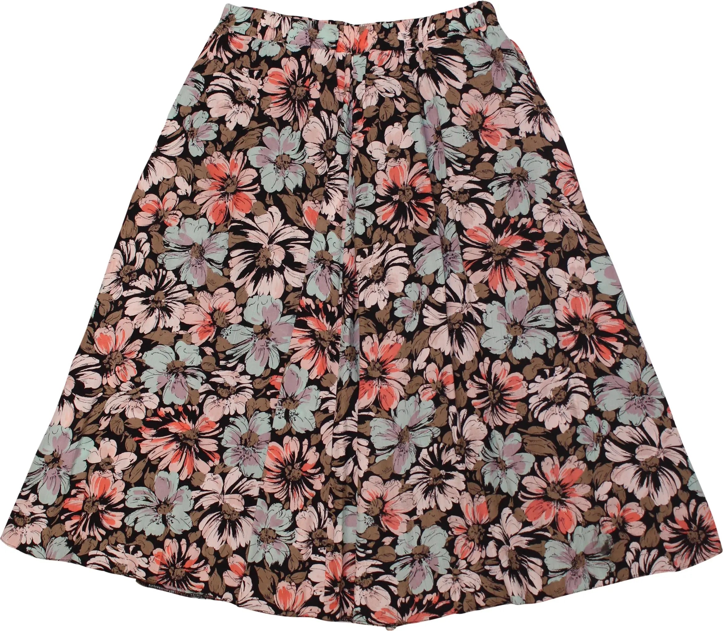 Unknown - 80s Satin Floral Skirt- ThriftTale.com - Vintage and second handclothing