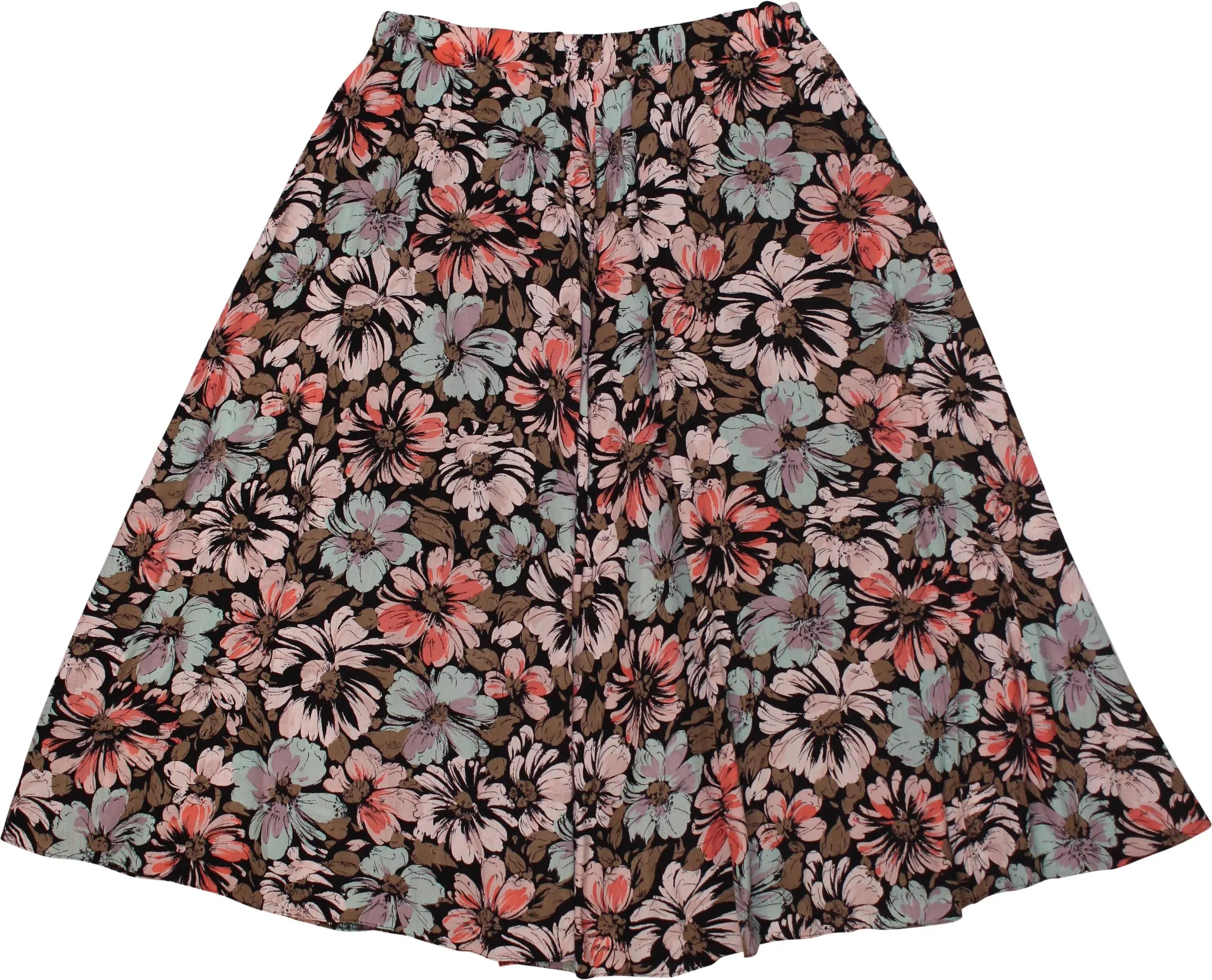 Unknown - 80s Satin Floral Skirt- ThriftTale.com - Vintage and second handclothing