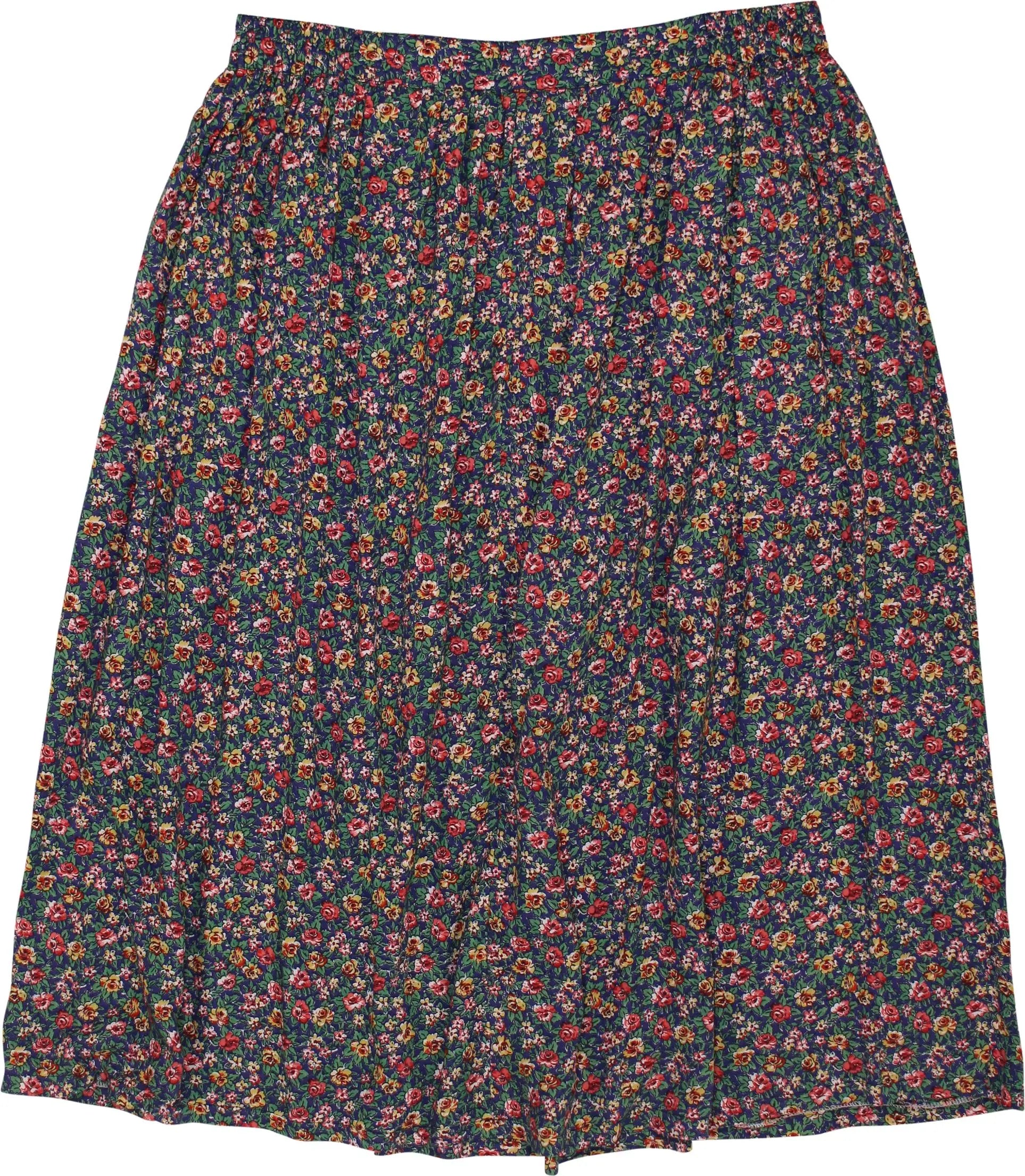 Unknown - 80s Skirt with Flower Print- ThriftTale.com - Vintage and second handclothing