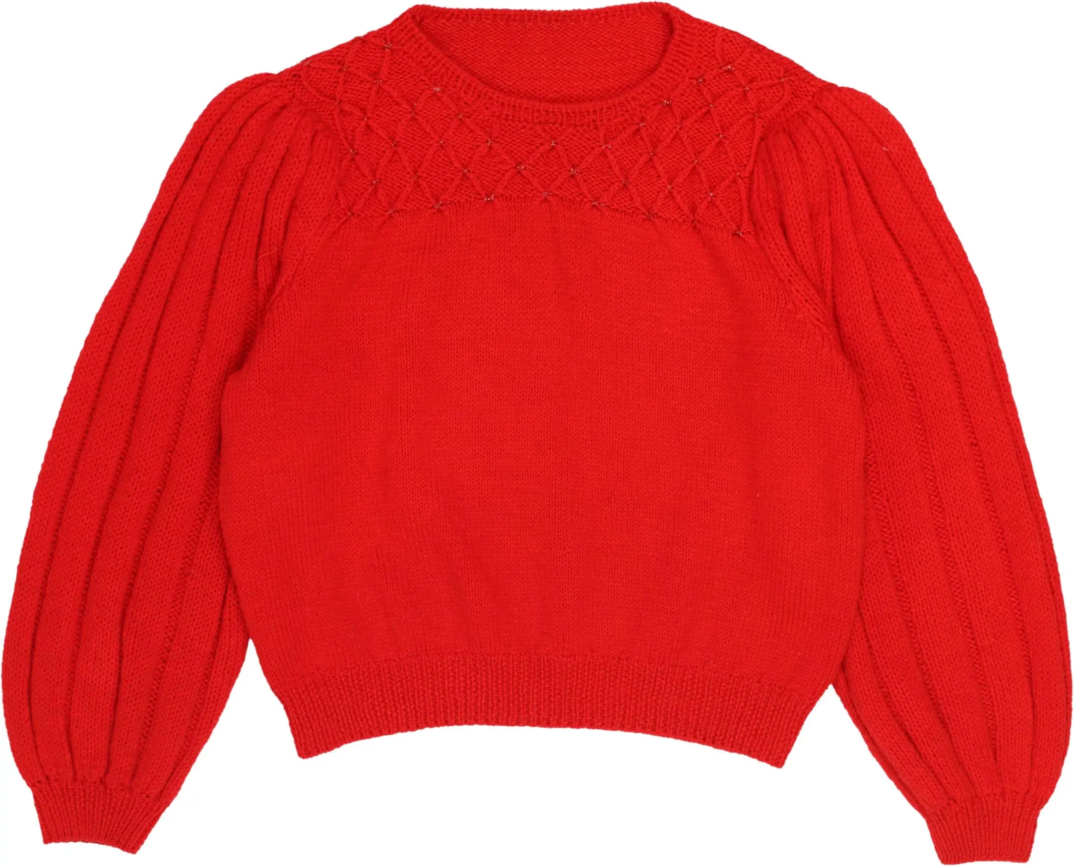 Unknown - 80s Wool Blend Puff Sleeve Jumper- ThriftTale.com - Vintage and second handclothing
