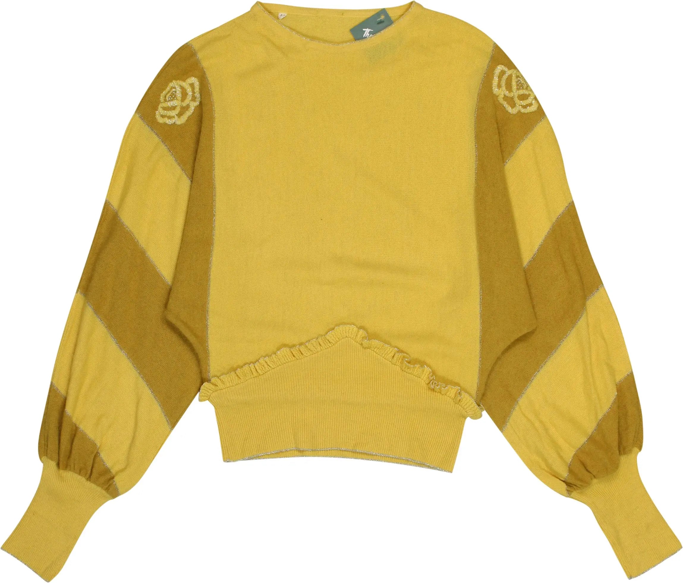 Unknown - 80s Yellow Jumper- ThriftTale.com - Vintage and second handclothing