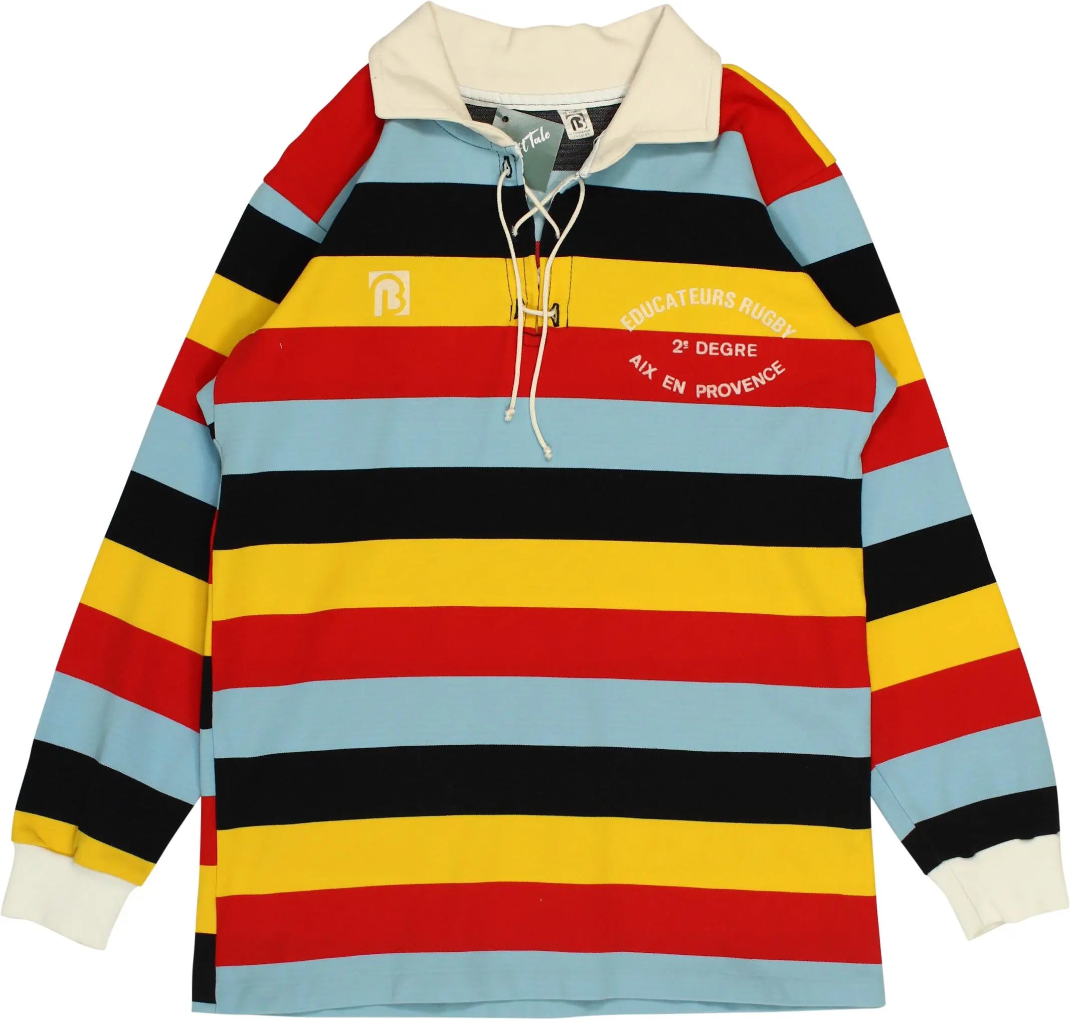 Unknown - 90s Colourful Striped V-neck Sweater- ThriftTale.com - Vintage and second handclothing