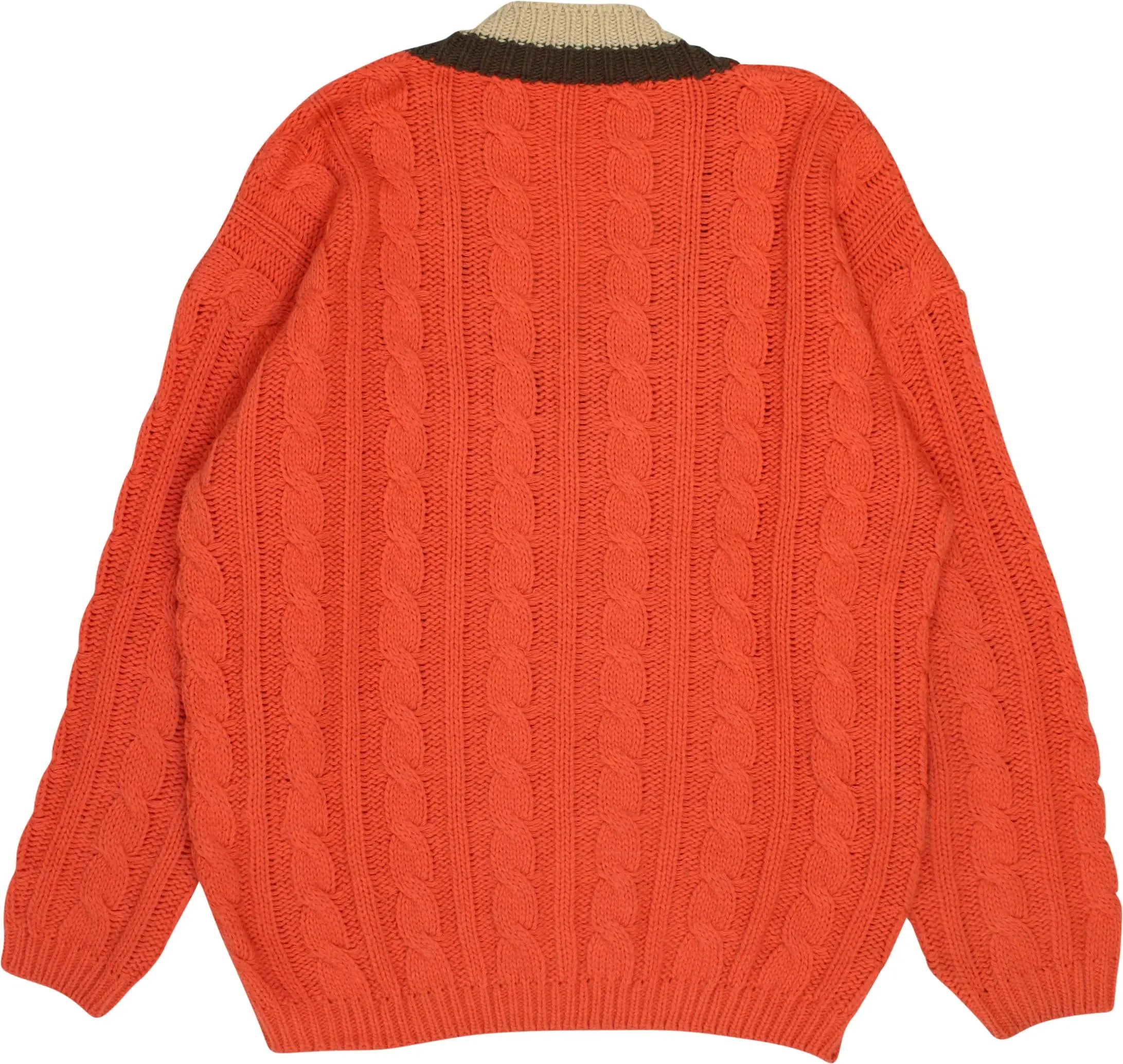 Unknown - 90s Coral Cable Knite V-Neck Jumper- ThriftTale.com - Vintage and second handclothing