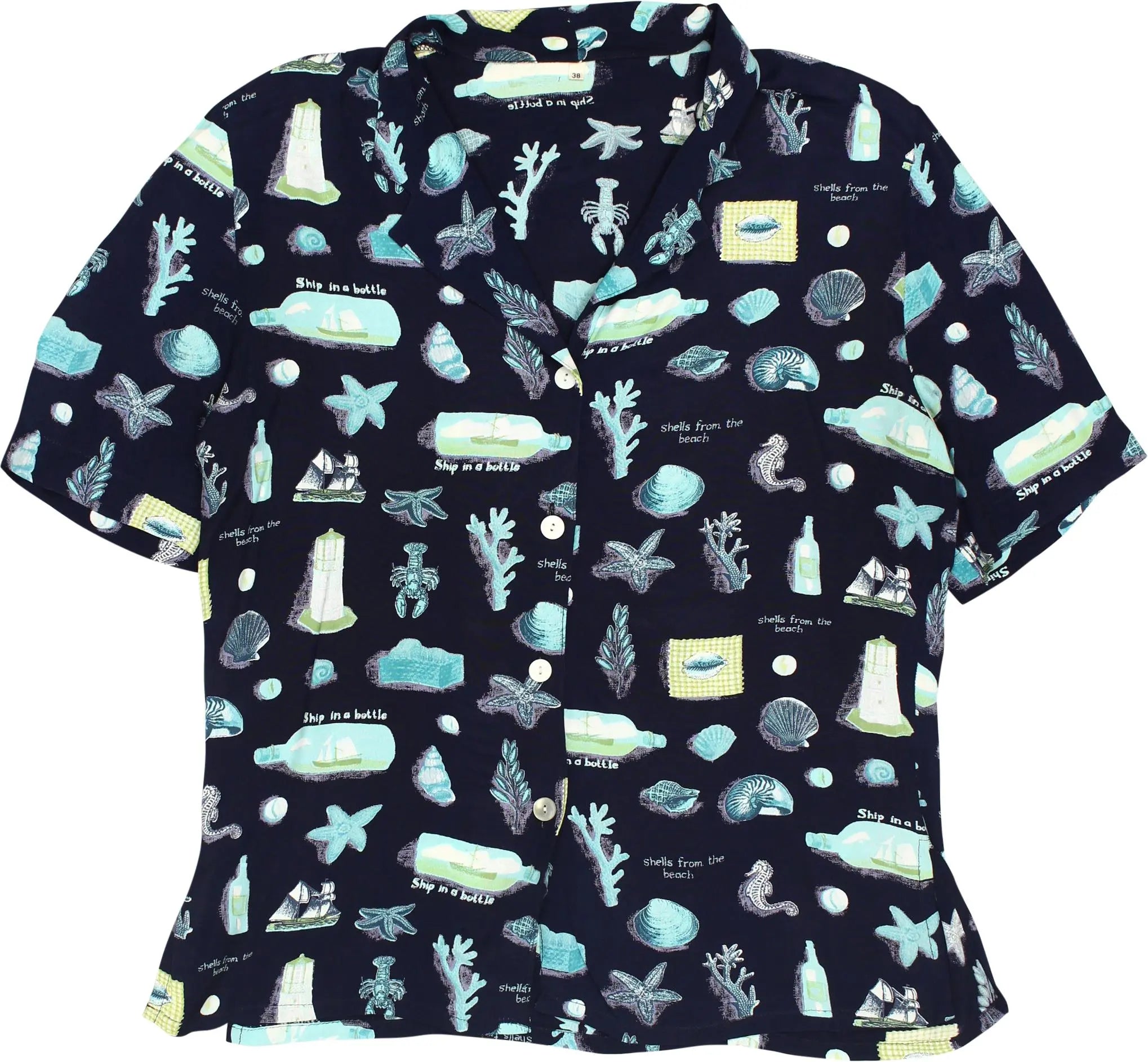 Unknown - 90s Shirt with Sea Print- ThriftTale.com - Vintage and second handclothing